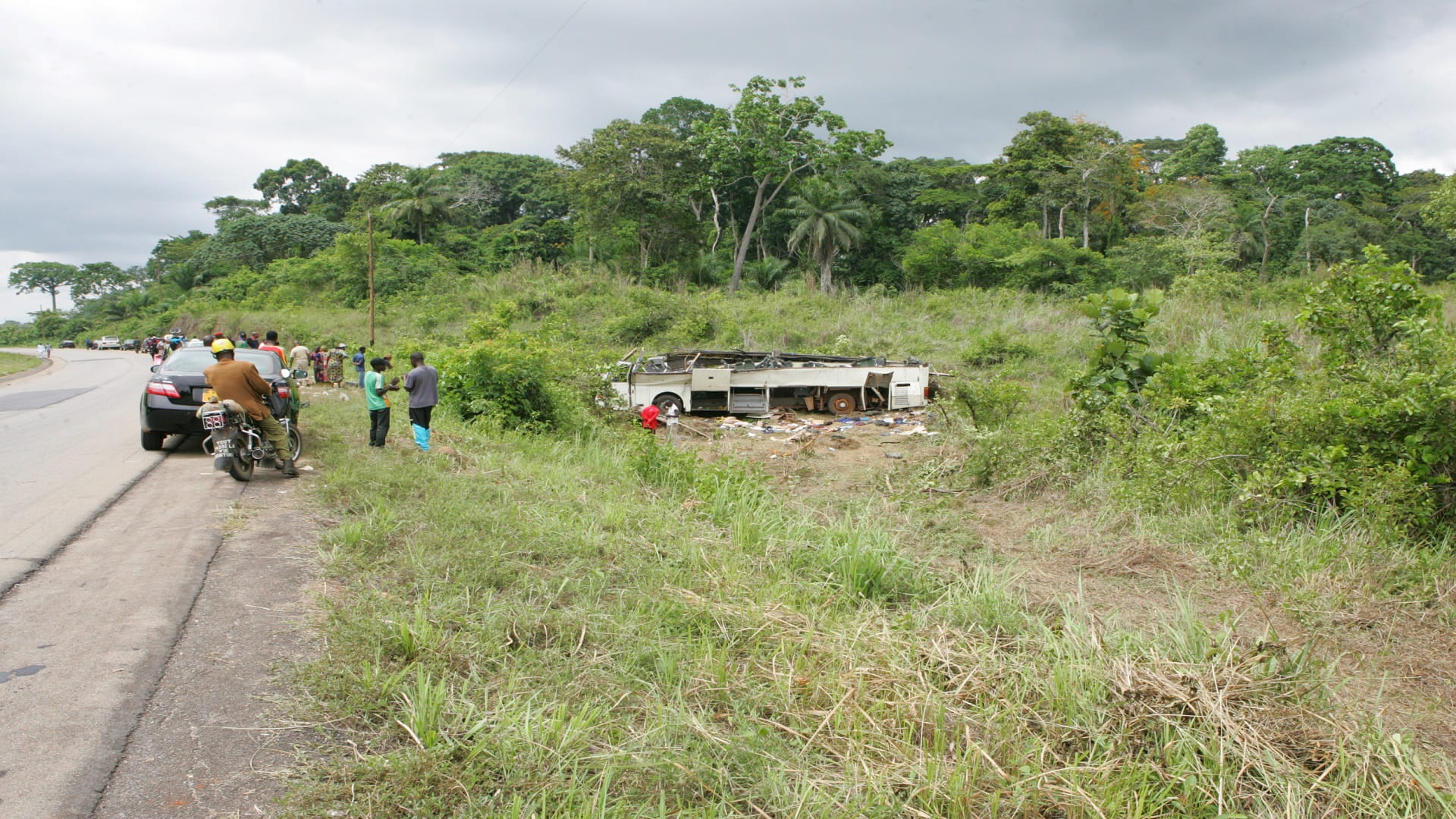 Image for the title: Cameroon bus accident kills at least 37 