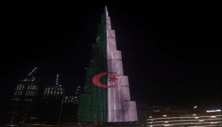 Image for the title: Burj Khalifa celebrates Algeria's National Day 
