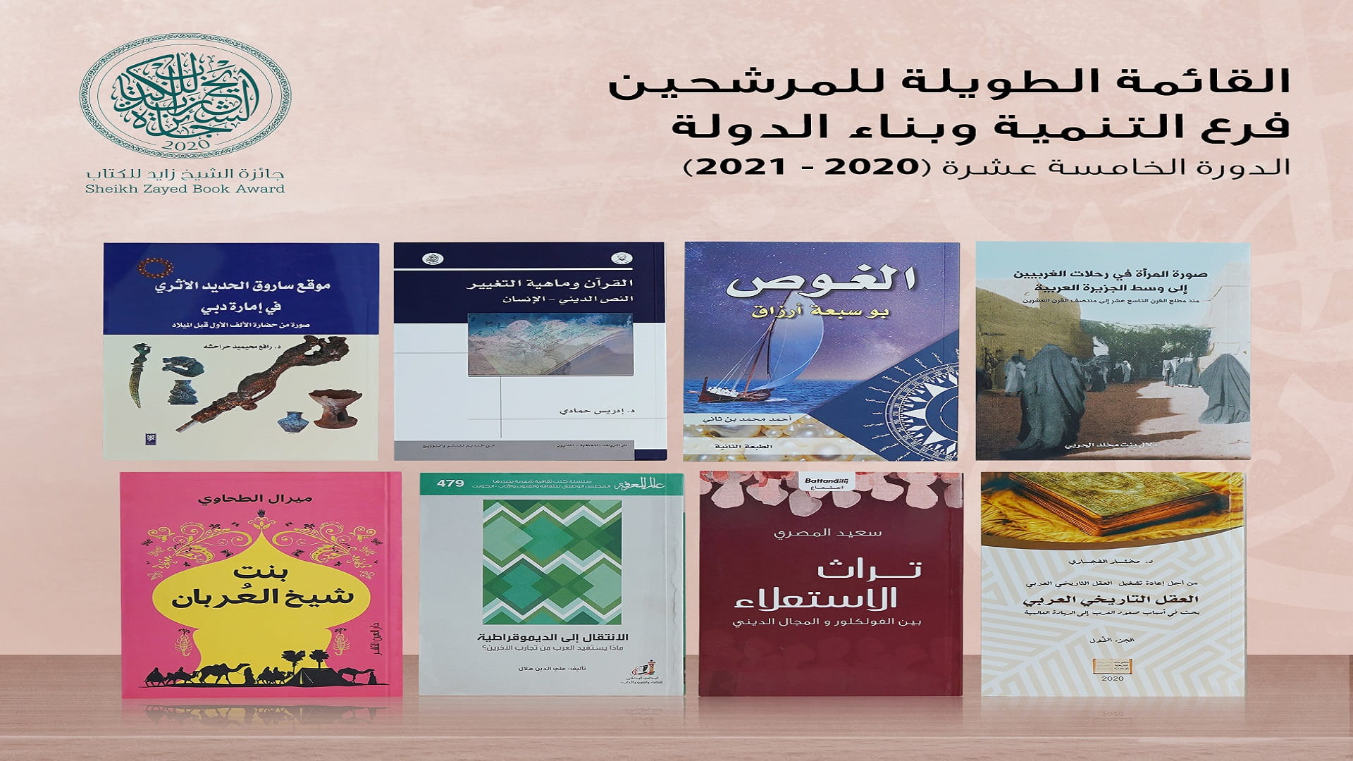 صورة بعنوان: "زايد للكتاب" تعلن القائمة الطويلة ضمن دورتها الخامسة عشرة 