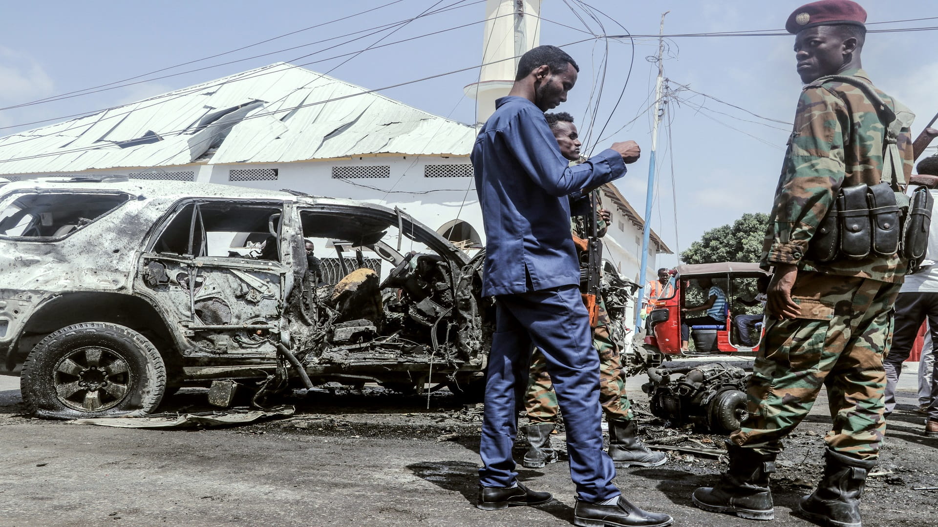 Image for the title: ‘Al Shabab’ suicide bomber kills six at Somali cafe 