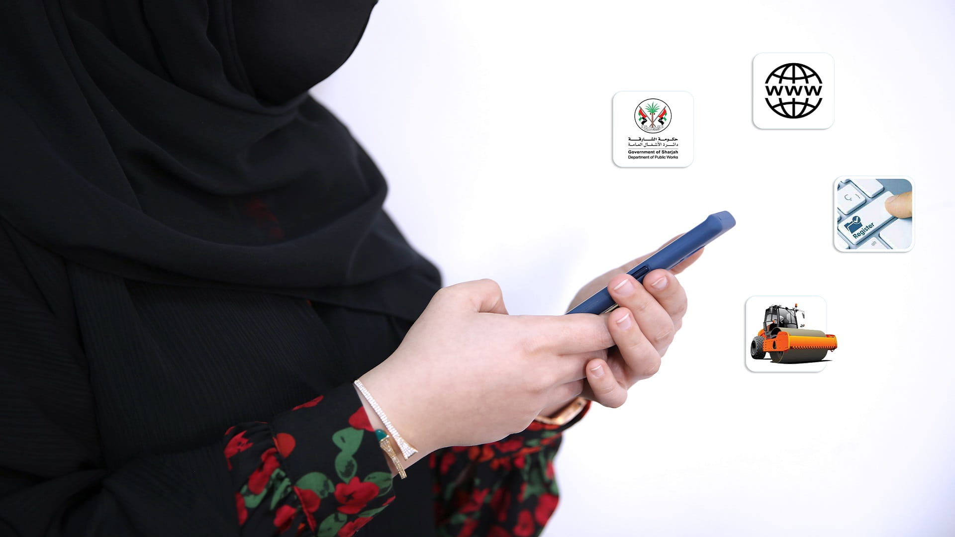 صورة بعنوان: "أشغال الشارقة" تنجز1625معاملة إلكترونية خلال الربع الأول من 2021 