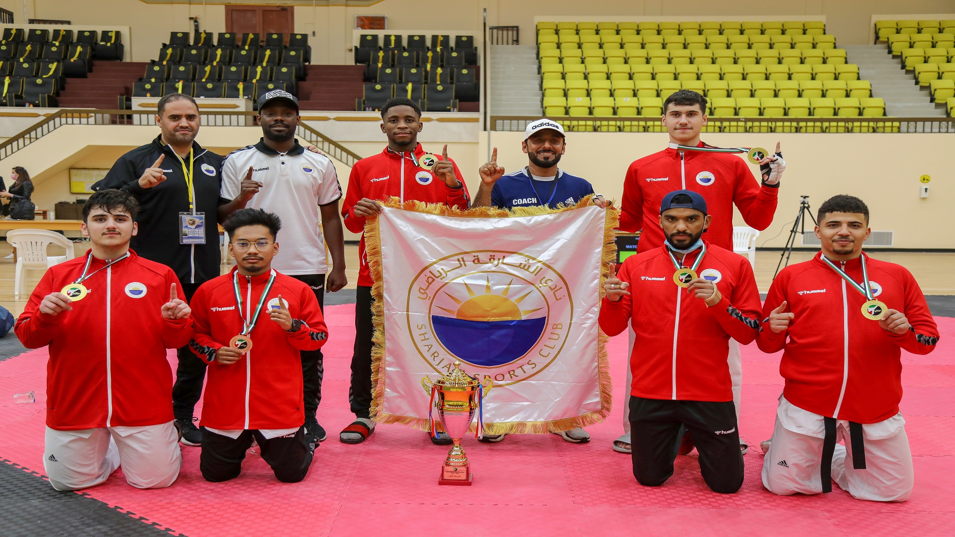 Image for the title: Sharjah Club wins 5 gold medals in UAE Open Taekwondo Championship 