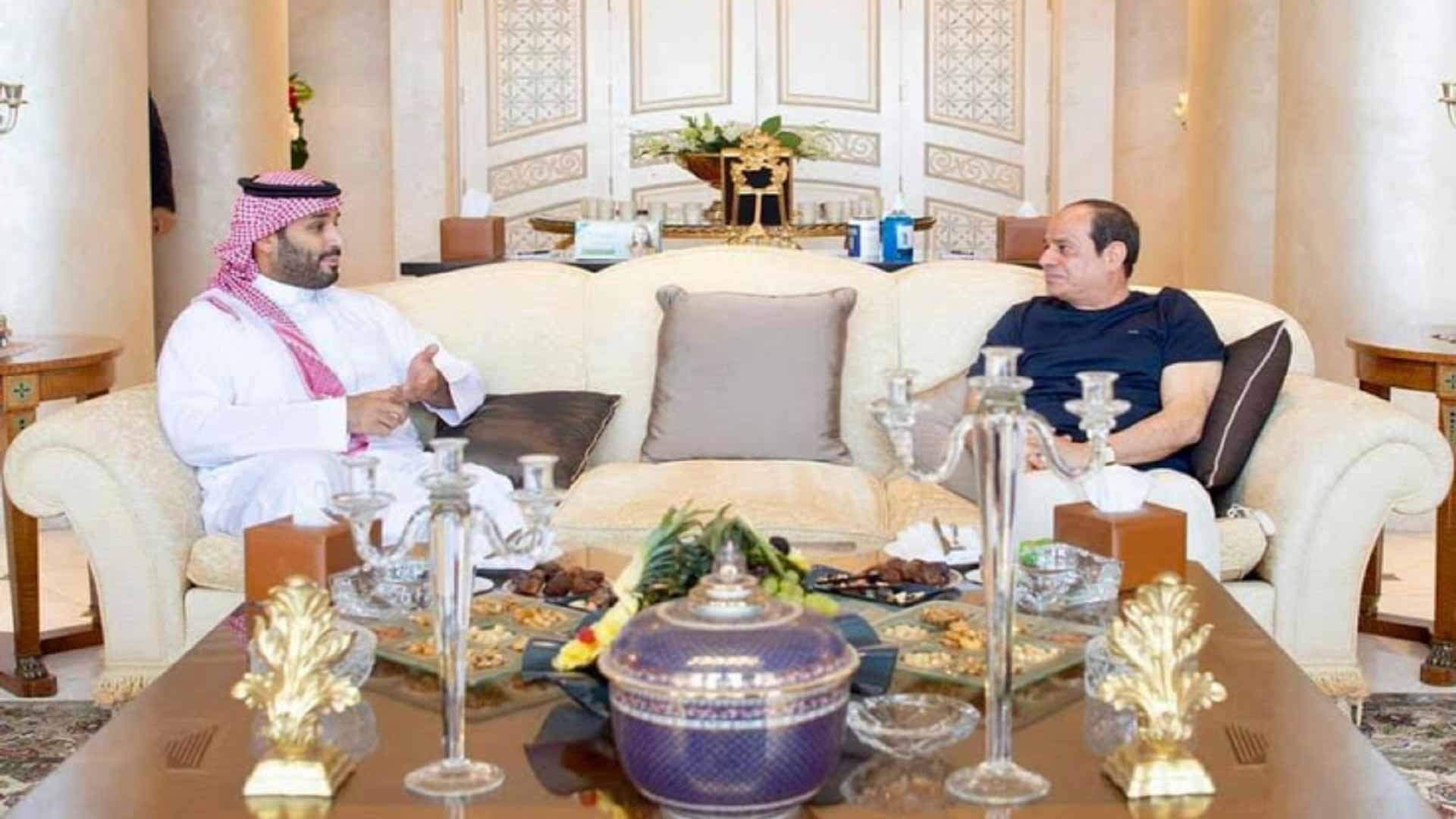صورة بعنوان: السيسي ومحمد بن سلمان يبحثان العلاقات الثنائية والقضايا الإقليمية 