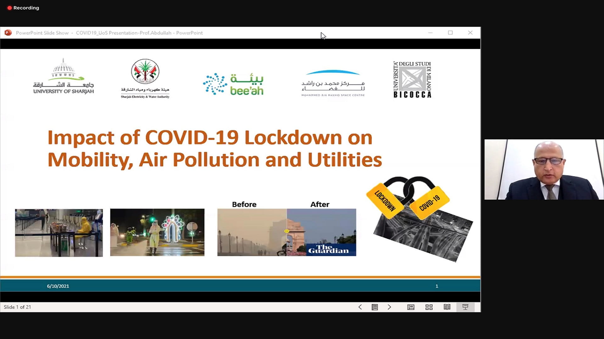 صورة بعنوان: جامعة الشارقة تستعرض الجهود البحثية المنجزة بمشاريع كوفيد - 19   