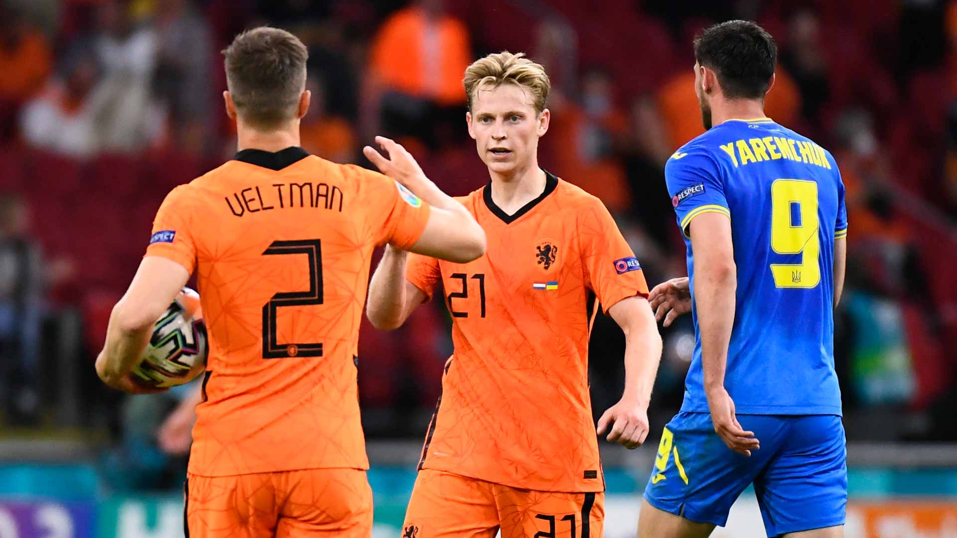 Image for the title: Netherlands edge out Ukraine in five-goal thriller 