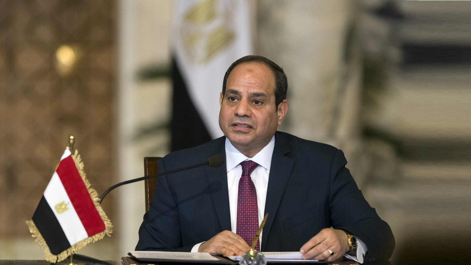 صورة بعنوان: الرئيس المصري يلتقي وزير التجارة السعودي 