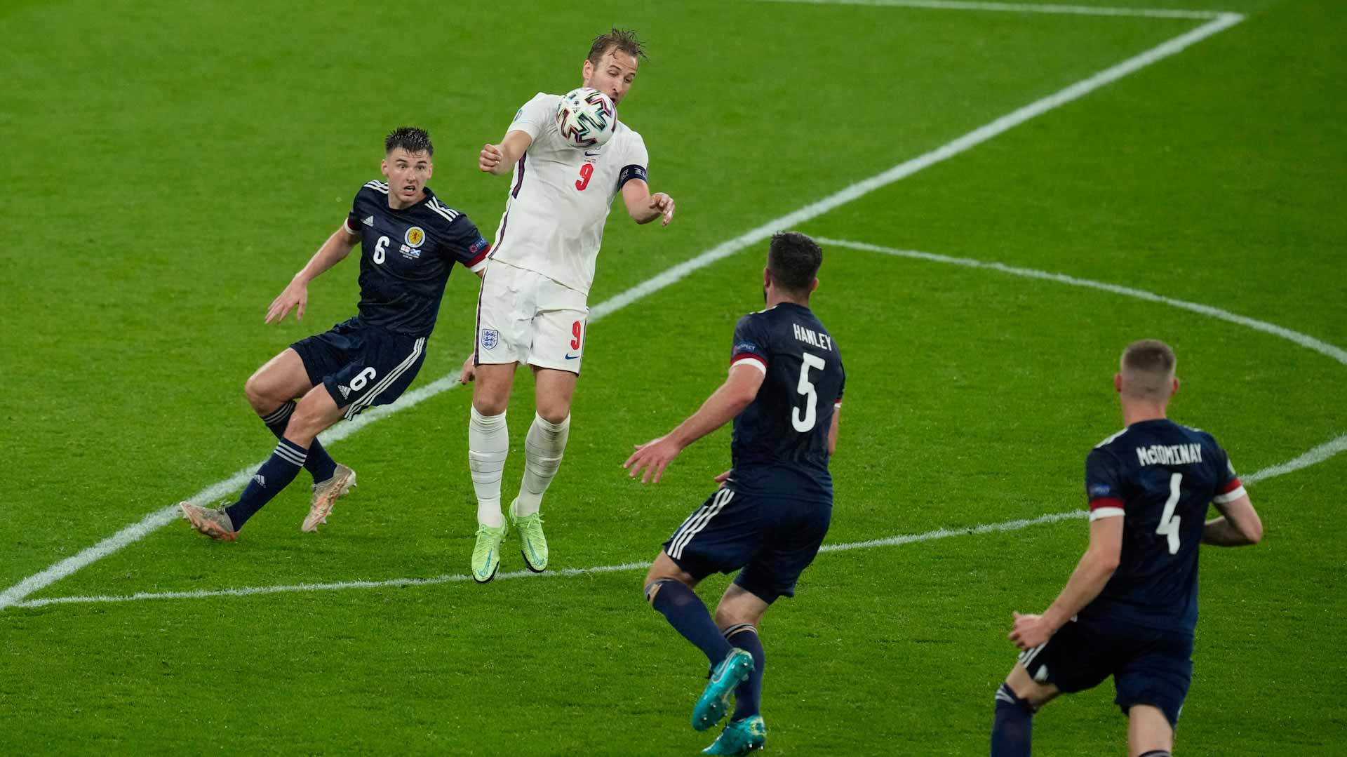 Image for the title: Punchless England held by Scotland at Wembley 
