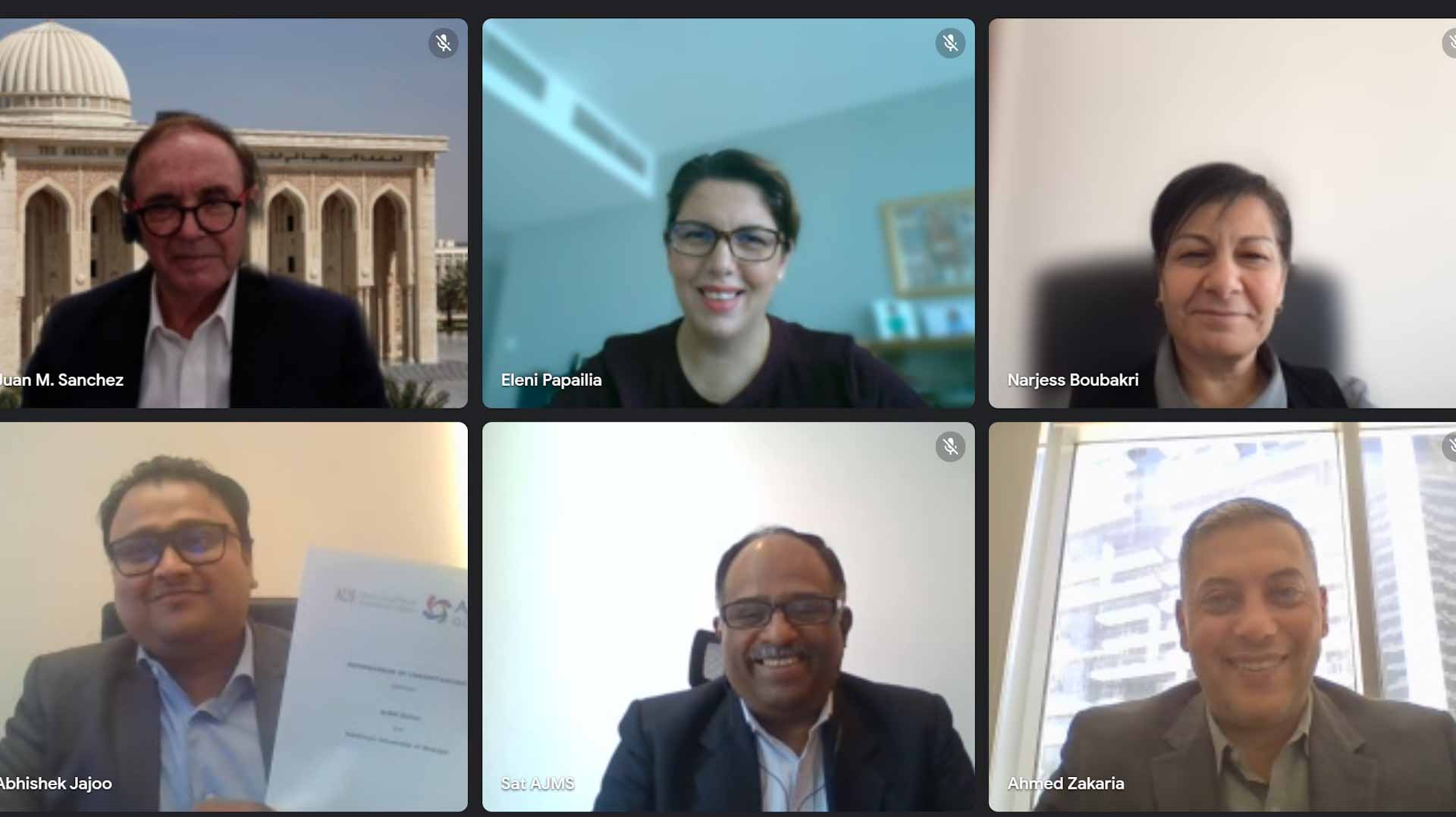 صورة بعنوان: "أميركية الشارقة" توقع مذكرة تفاهم مع "إيه جيه أم أس غلوبال" 