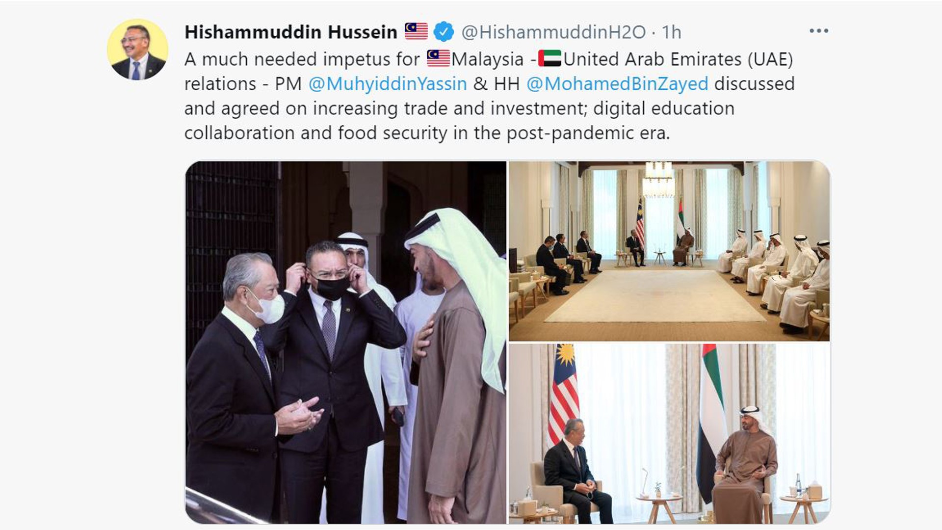 Image for the title: Malaysian FM: PM’s meet with UAE leaders a 'much-needed impetus' 