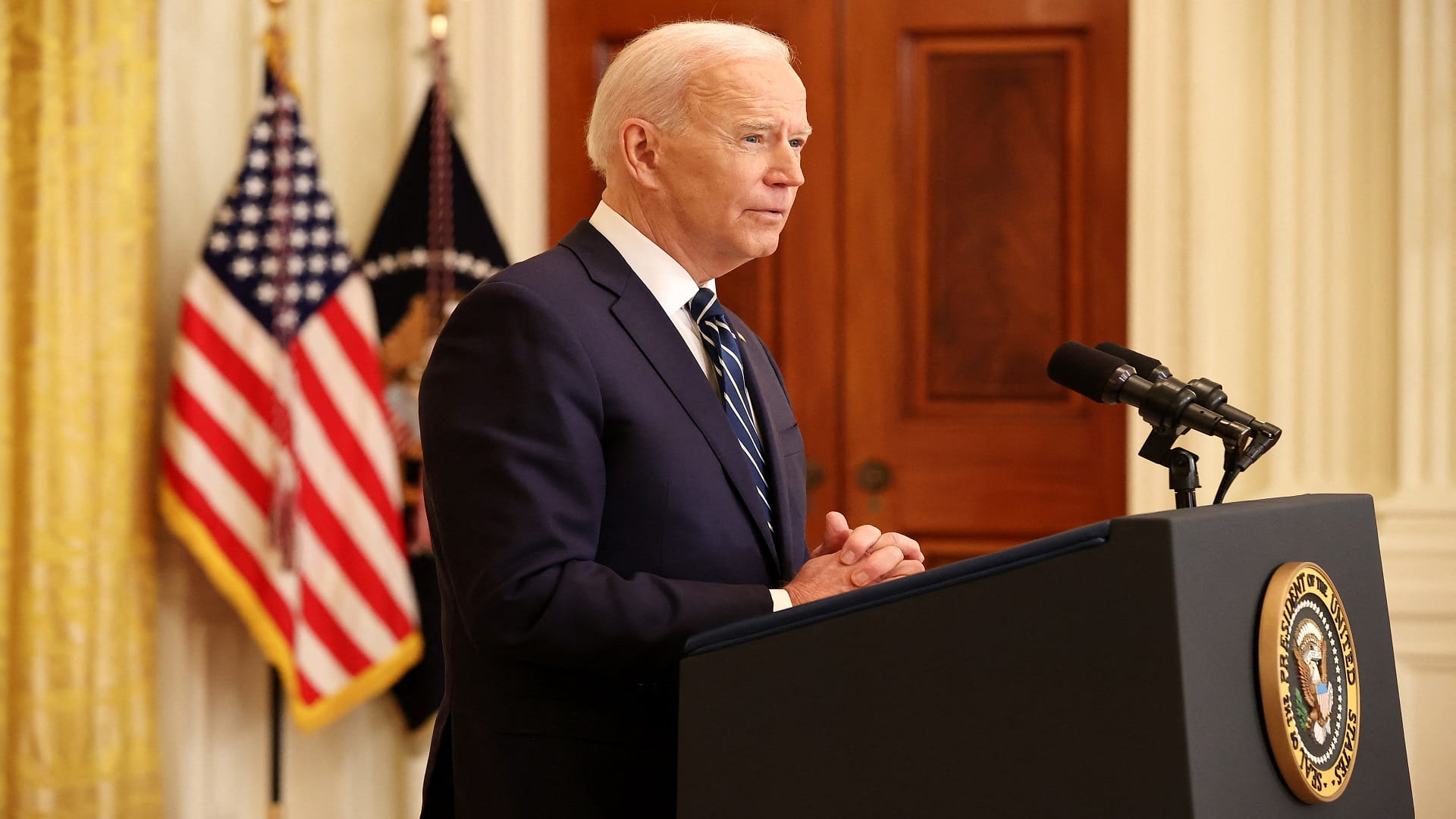 Image for the title: Biden warns of responses if N.K. escalates, but open to diplomacy 