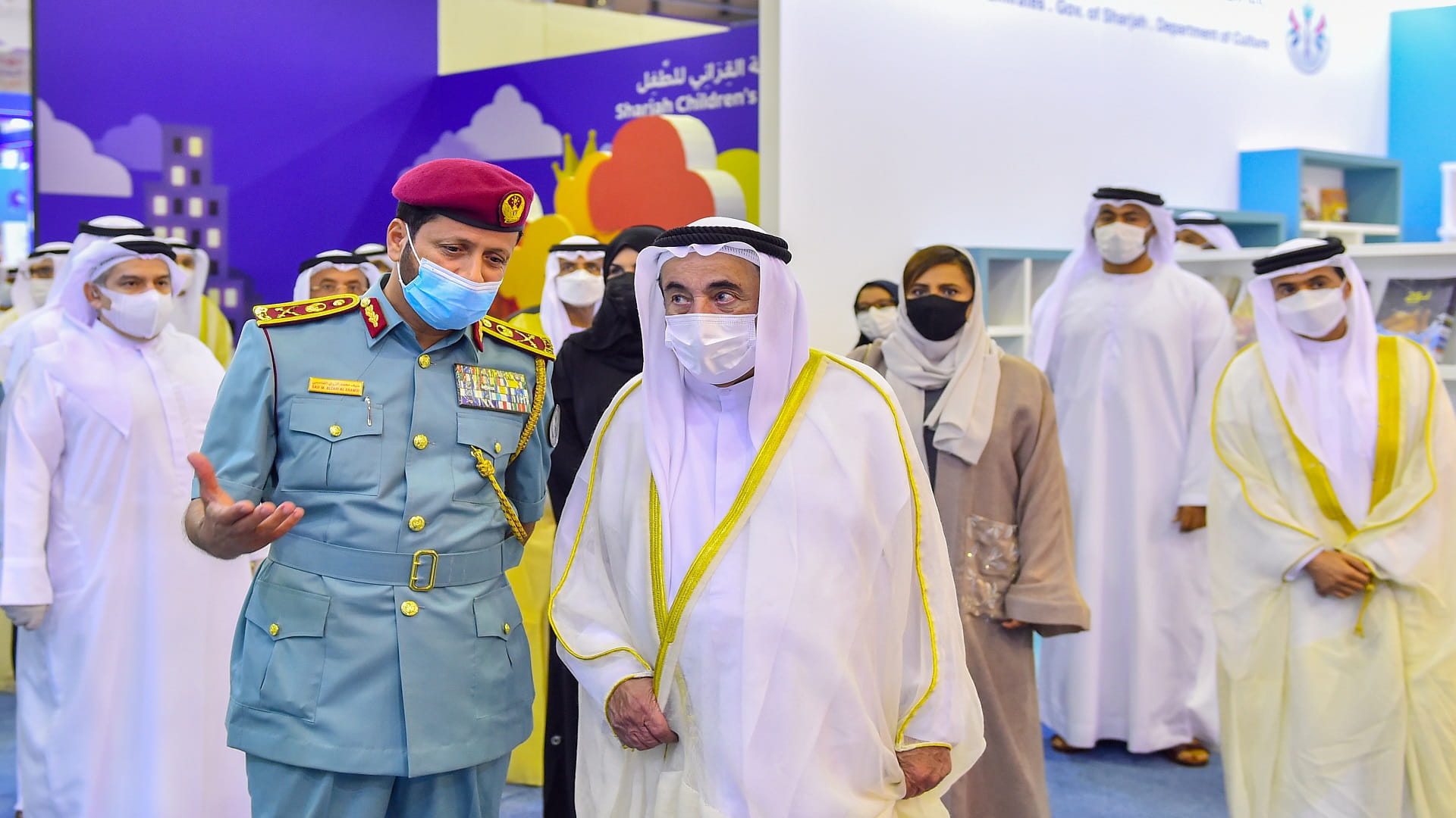 Image for the title: Sharjah Ruler visits Sharjah Police stand in 12th SCRF  