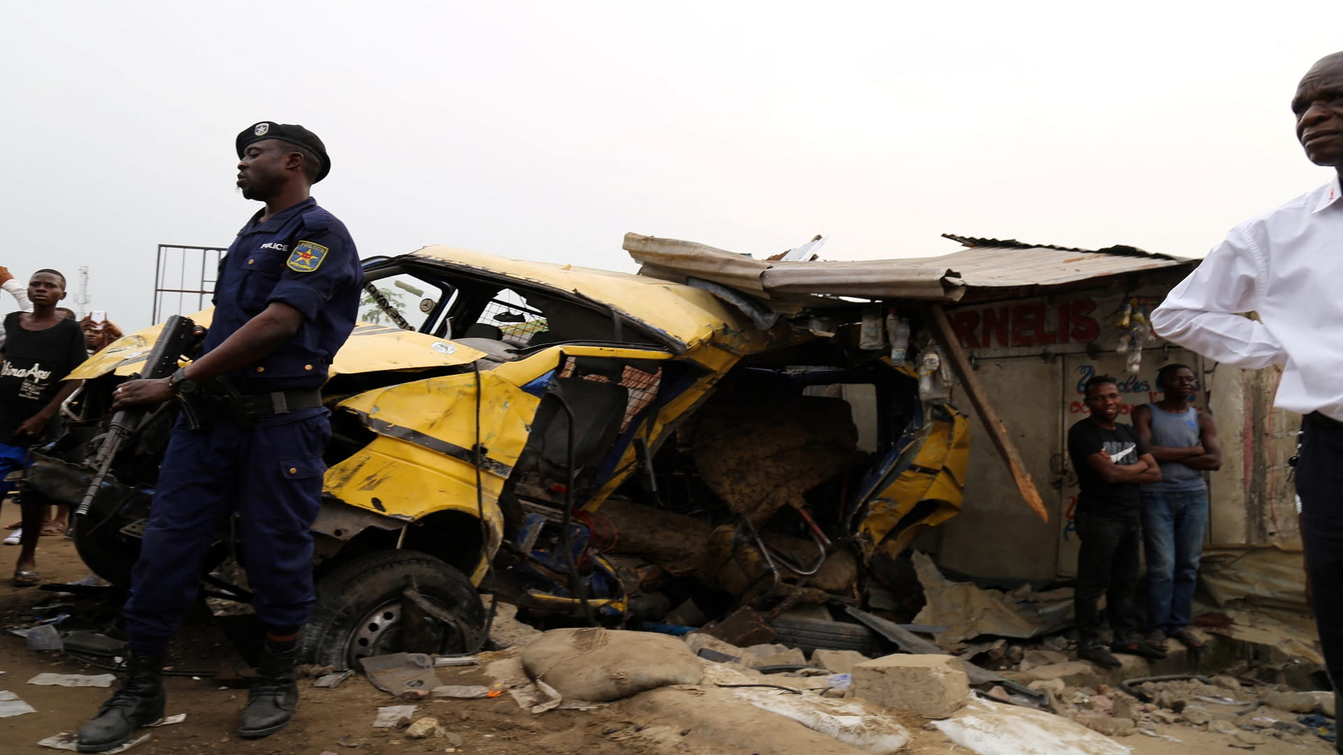 Image for the title: 33 killed as bus hits fuel truck in DR Congo 