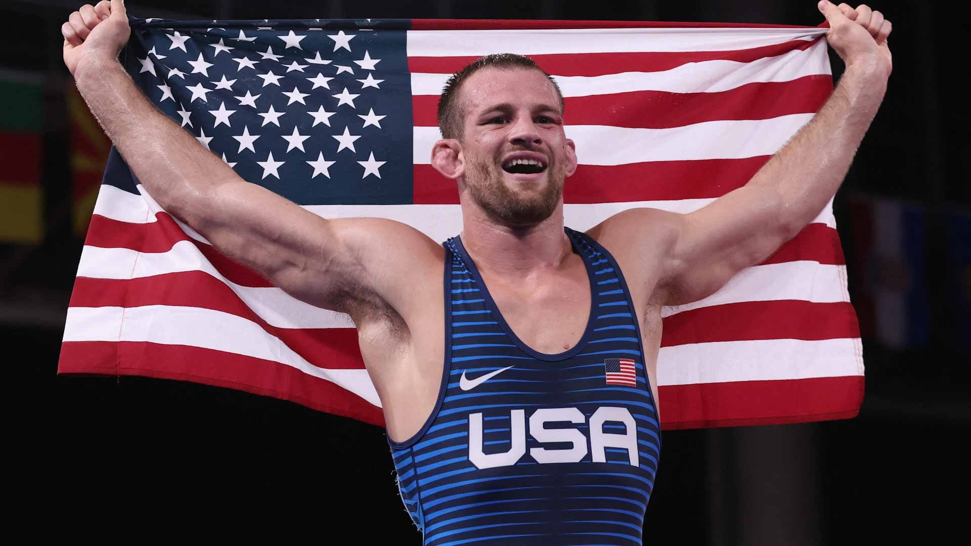 Image for the title: US Taylor wins freestyle middleweight gold medal at Olympics 2020 