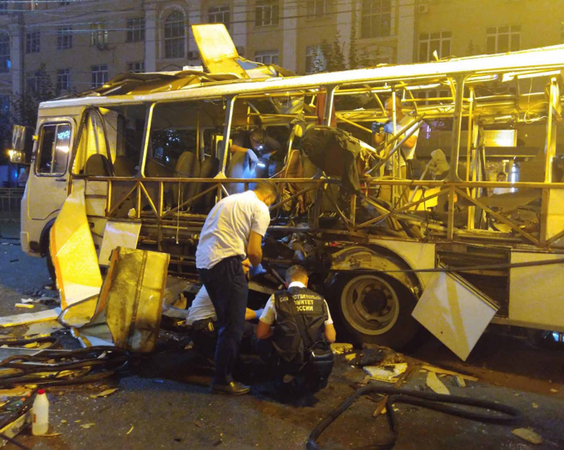 Image for the title: Russian bus blast kills two, injures 17 