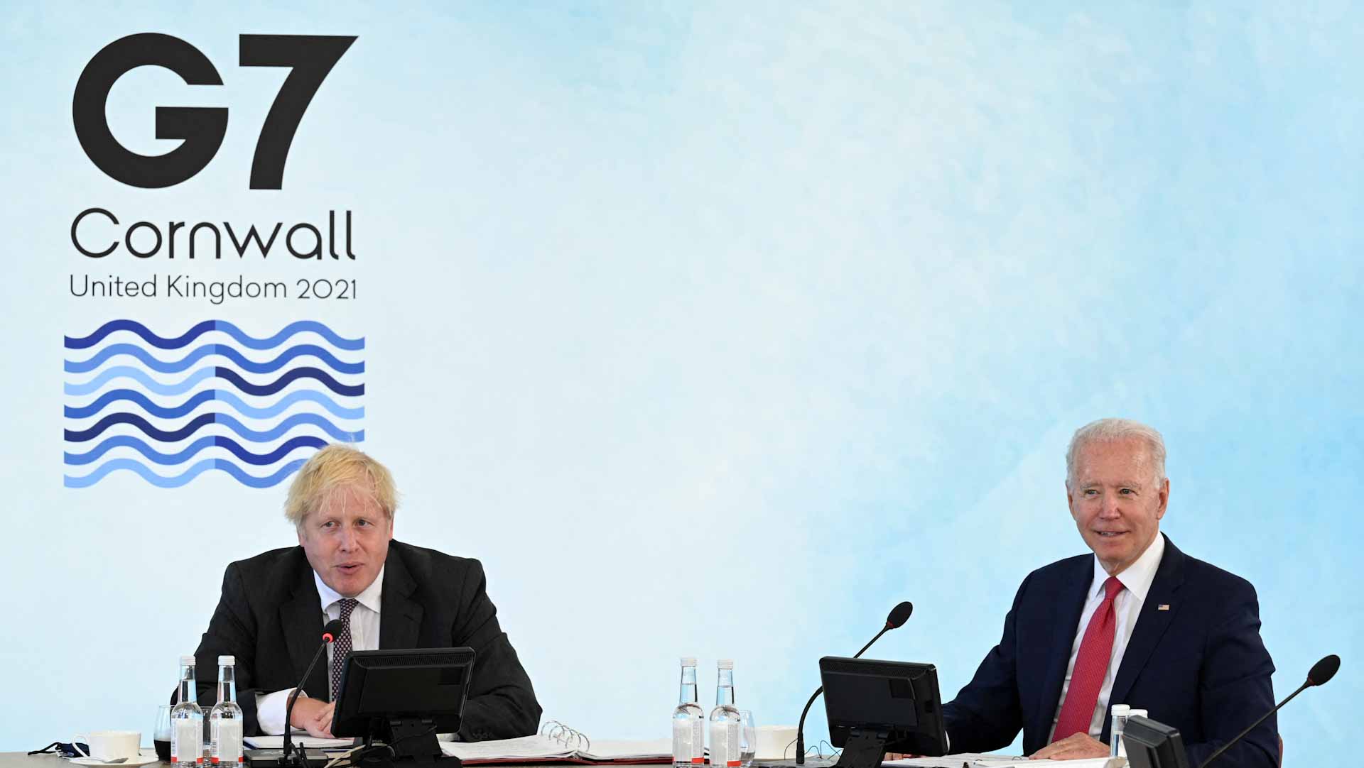 Image for the title: Biden, UK's Johnson discuss Afghanistan, agree to hold G7 meeting 