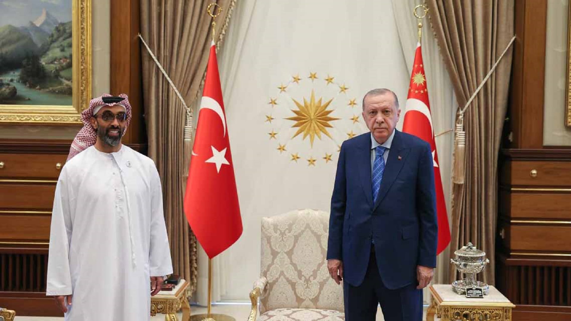 Image for the title: Turkish Pres. receives Emirati deleg. led by Tahnoun bin Zayed 