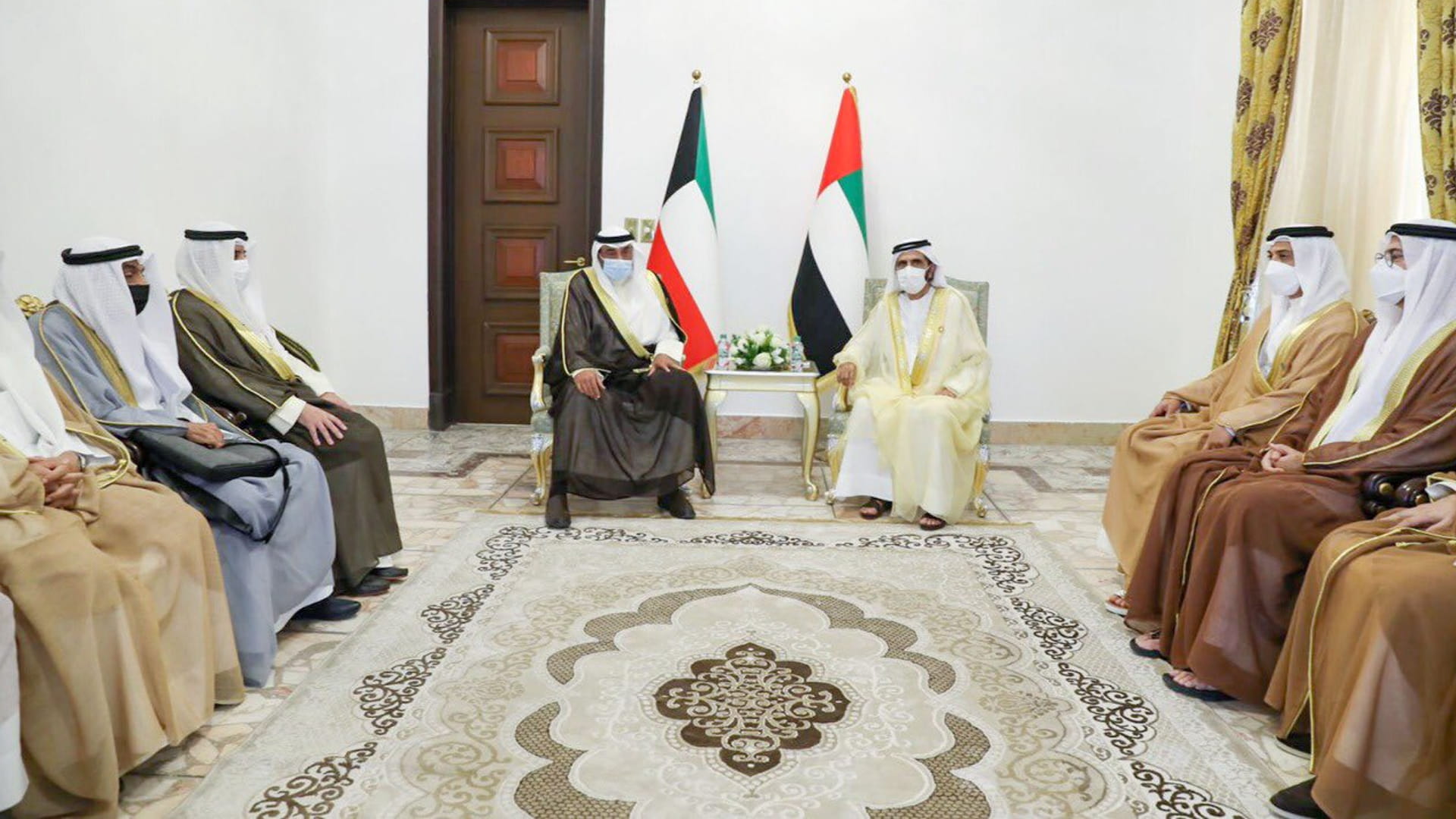 Image for the title: Mohammed bin Rashid meets with Kuwait's PM in Baghdad 