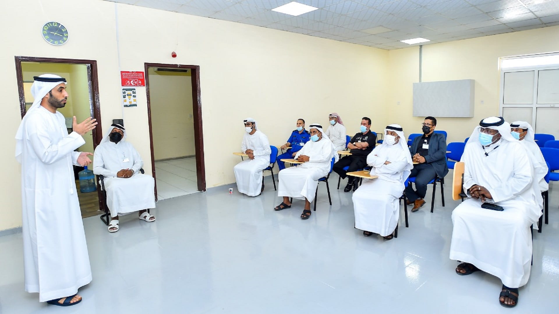 Image for the title: Sharjah Police delivers awareness lectures to SEWA employees 