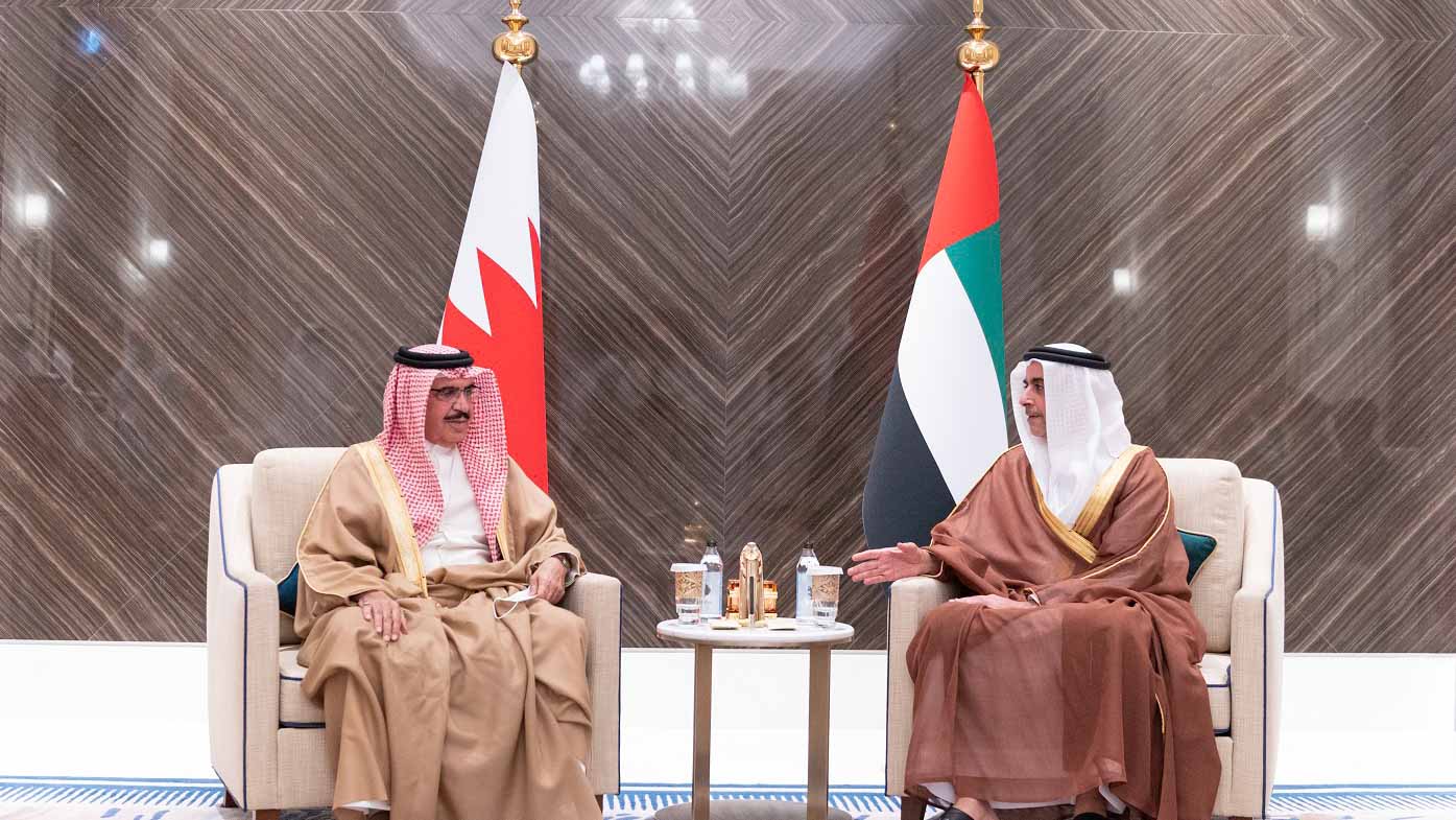 Image for the title: Saif bin Zayed meets Bahraini Interior Minister at Expo2020 Dubai 