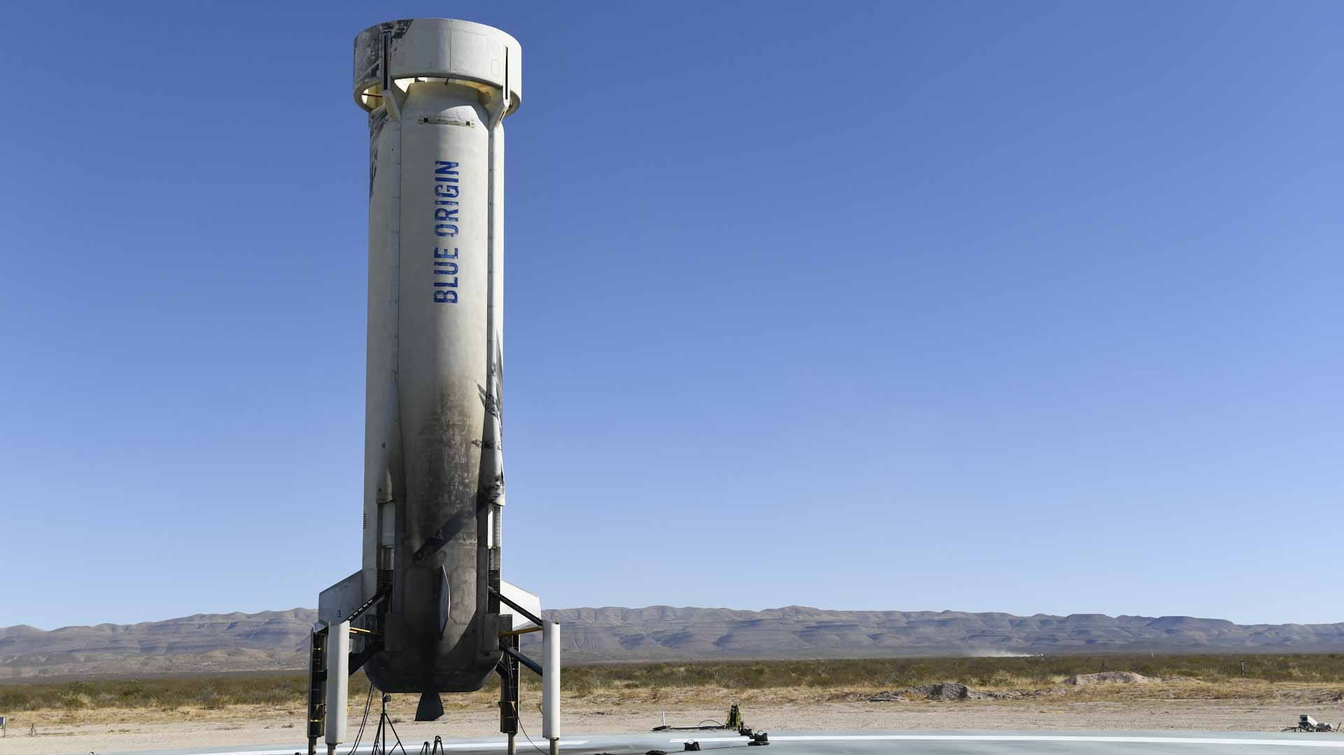 Image for the title: Bezos' Blue Origin completes third crewed space flight 