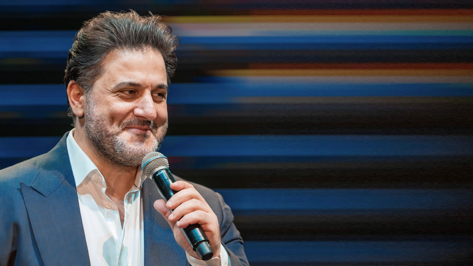Image for the title: Melhem Zein: Happy to meet audience at Al Majaz Amphitheatre 