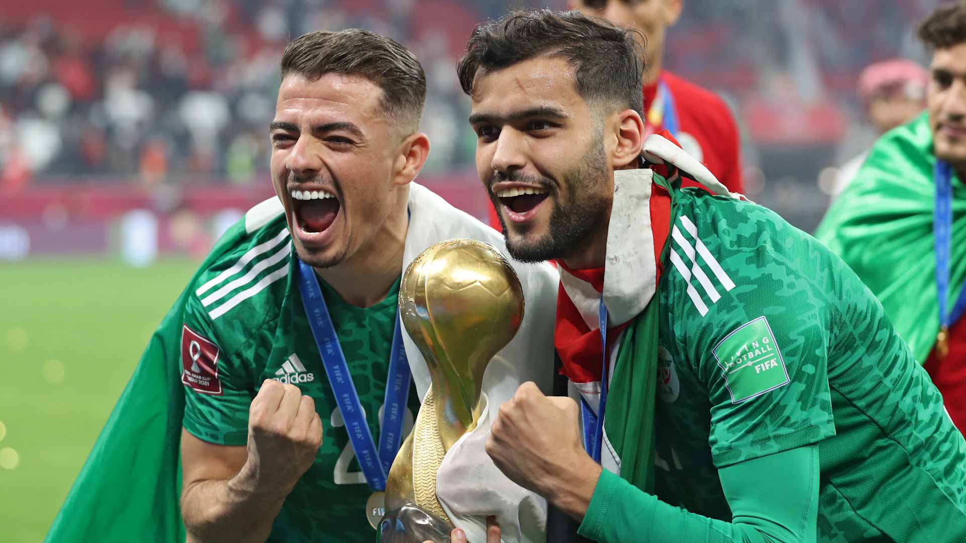 Image for the title: Algeria see off Tunisia in extra time to win Arab Cup 