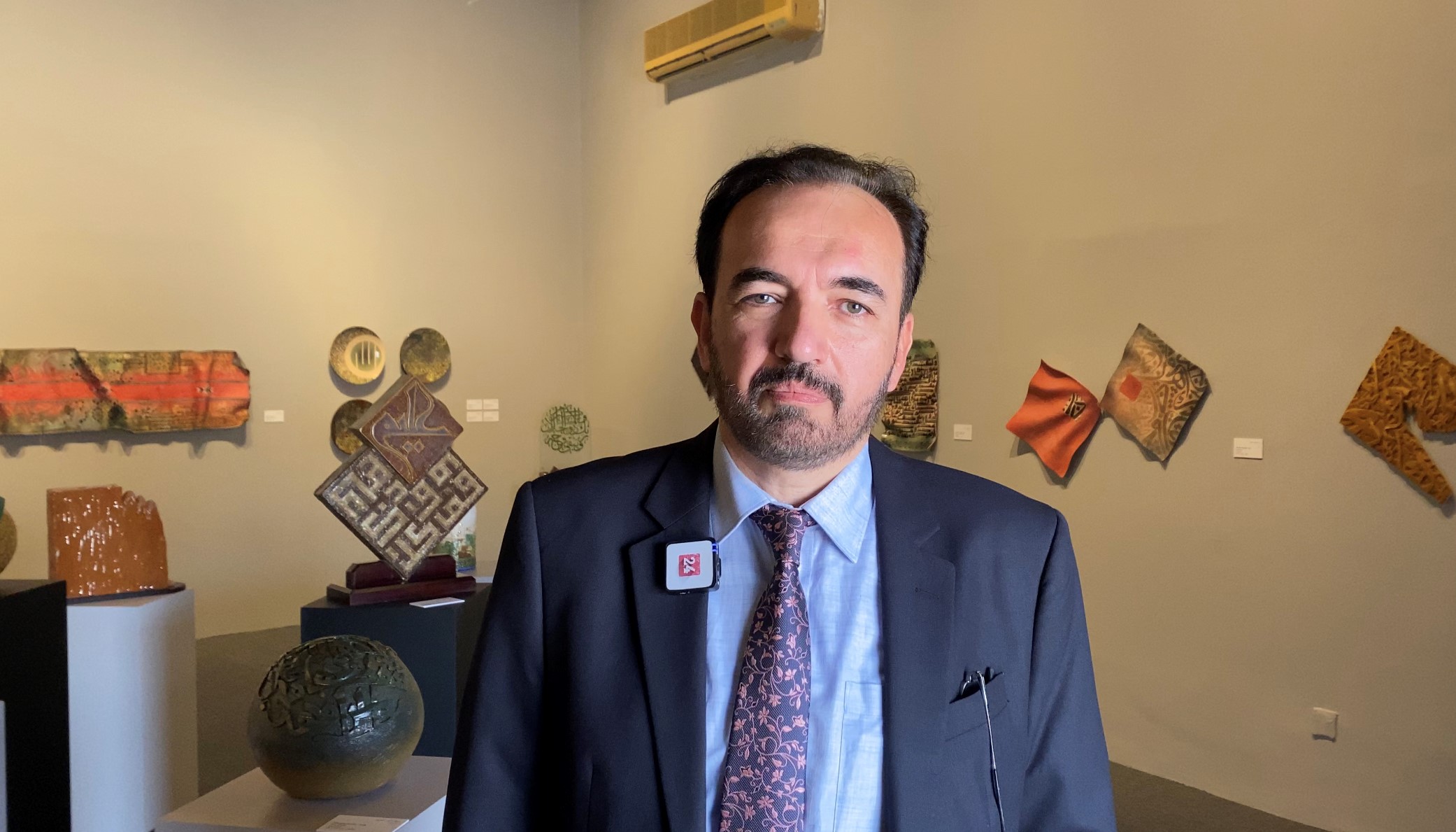 Image for the title: Al Sayegh: calligraphy and ceramics key elements of Islamic arts 