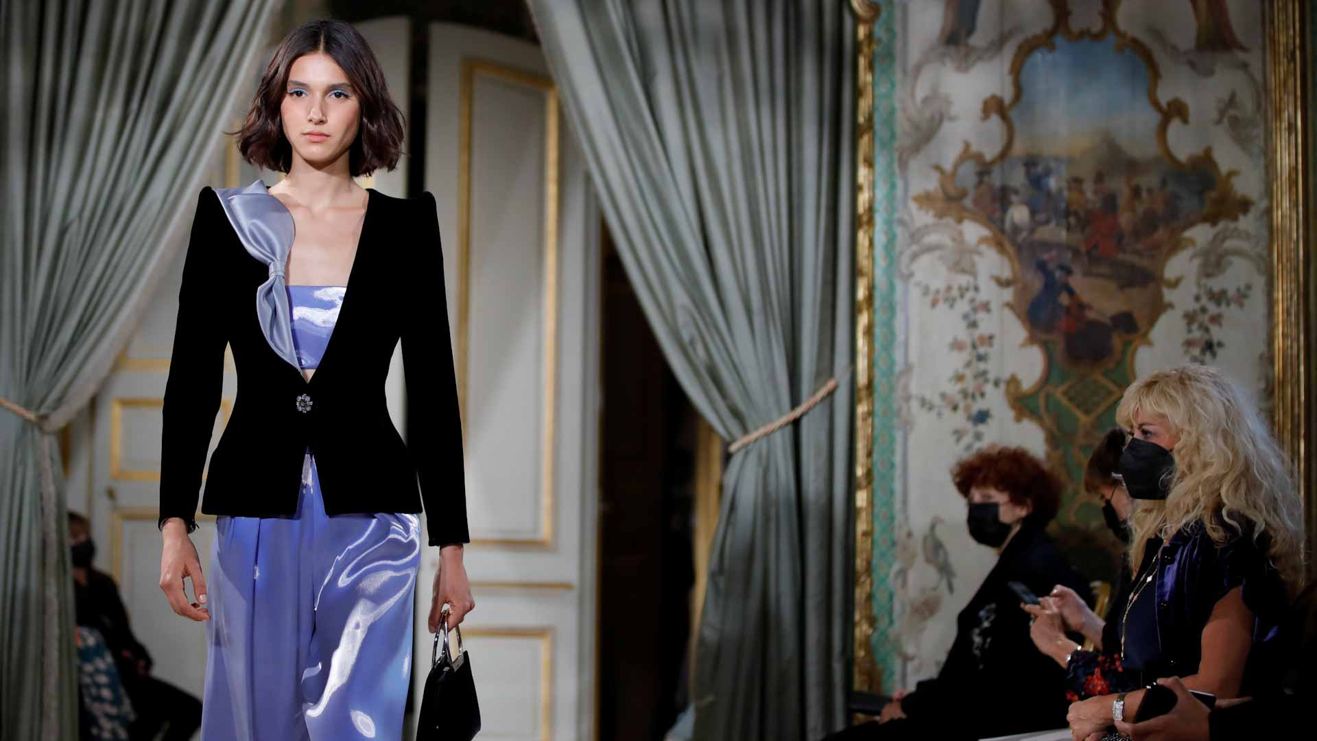 Image for the title: Armani dazzles with ruffles and elegance in Paris couture show 