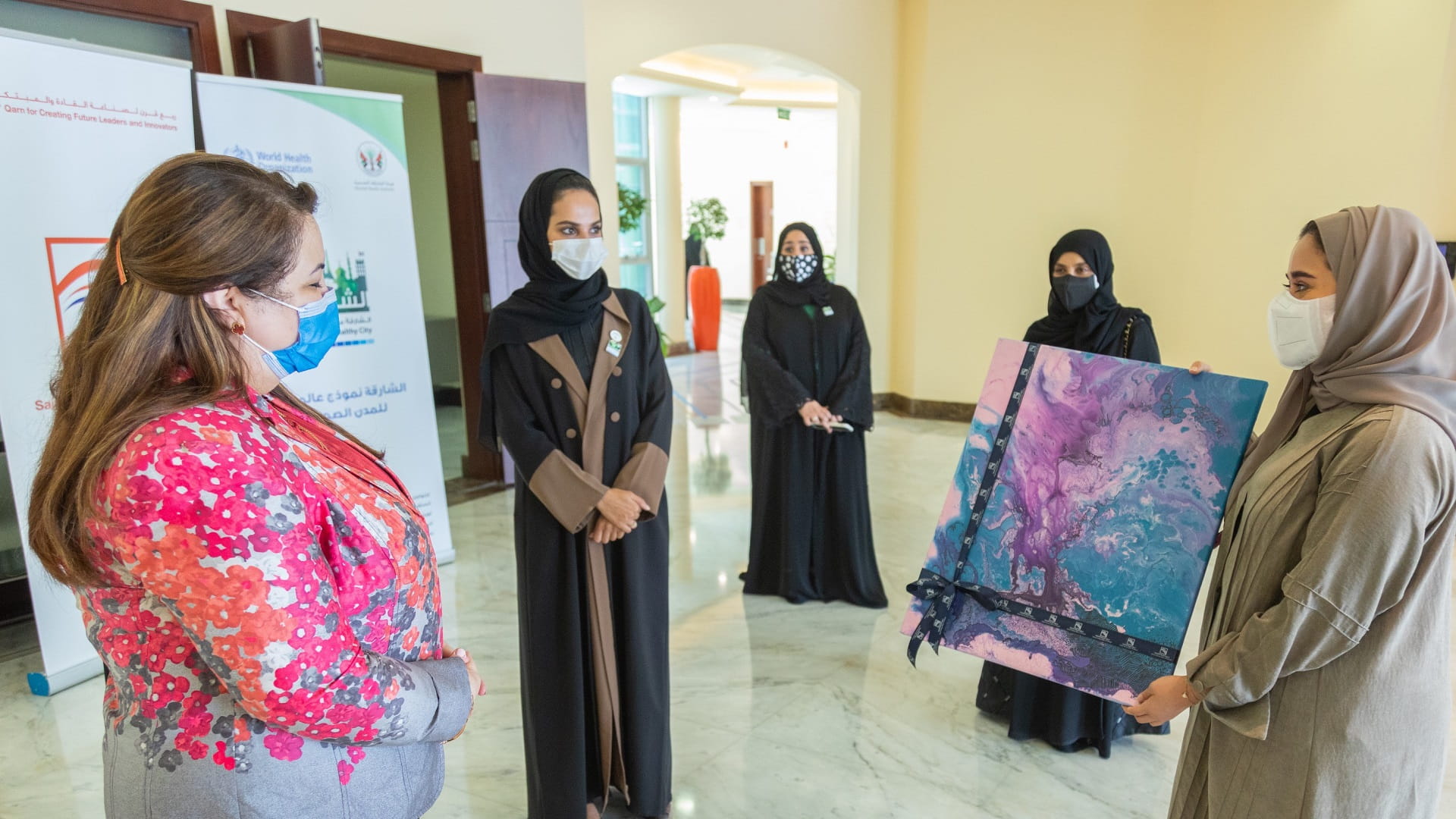 Image for the title: WHO delegation visits Sajaya Young Ladies of Sharjah 