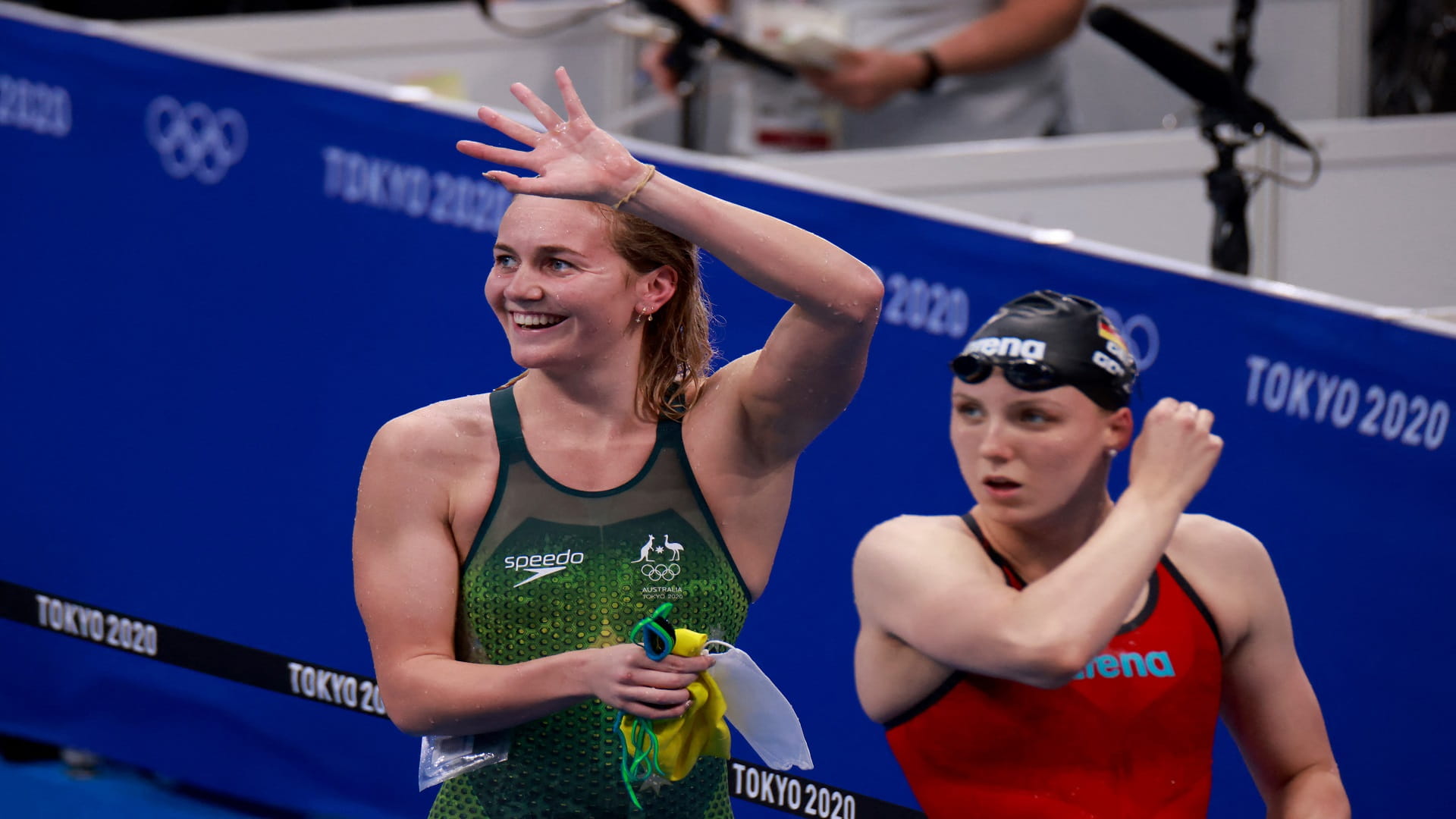 Image for the title: Australia's Titmus wins women's Olympics 400 freestyle gold 