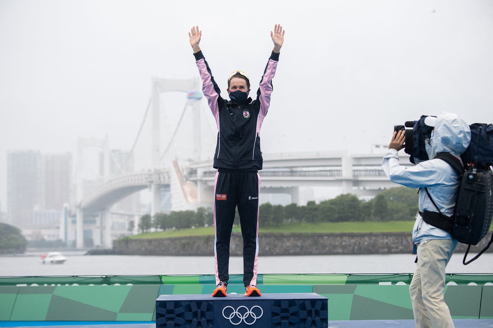 Image for the title: Duffy wins women's triathlon for Bermuda's first-ever Olympic gold 