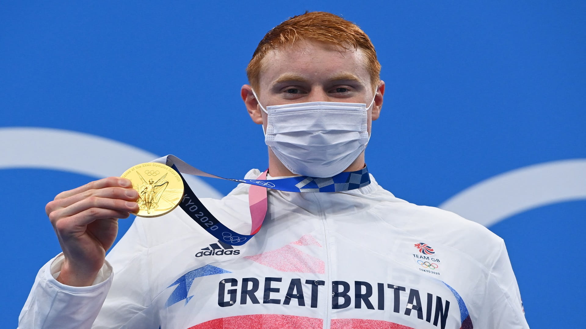 Image for the title: Britain's Tom Dean wins men's Olympic 200m freestyle gold  