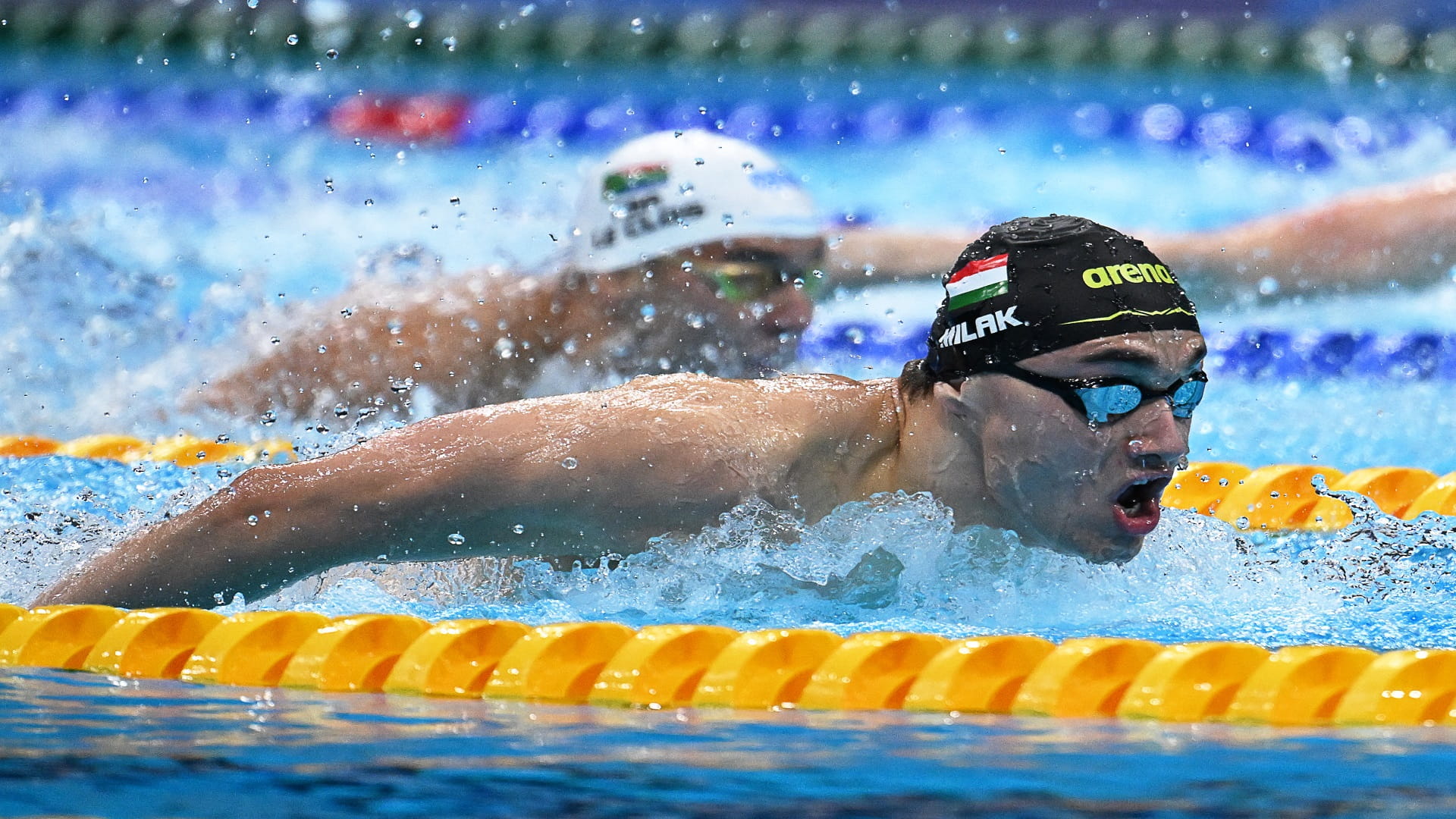 Image for the title: Hungary's Milak wins men's Olympic 200m butterfly gold 