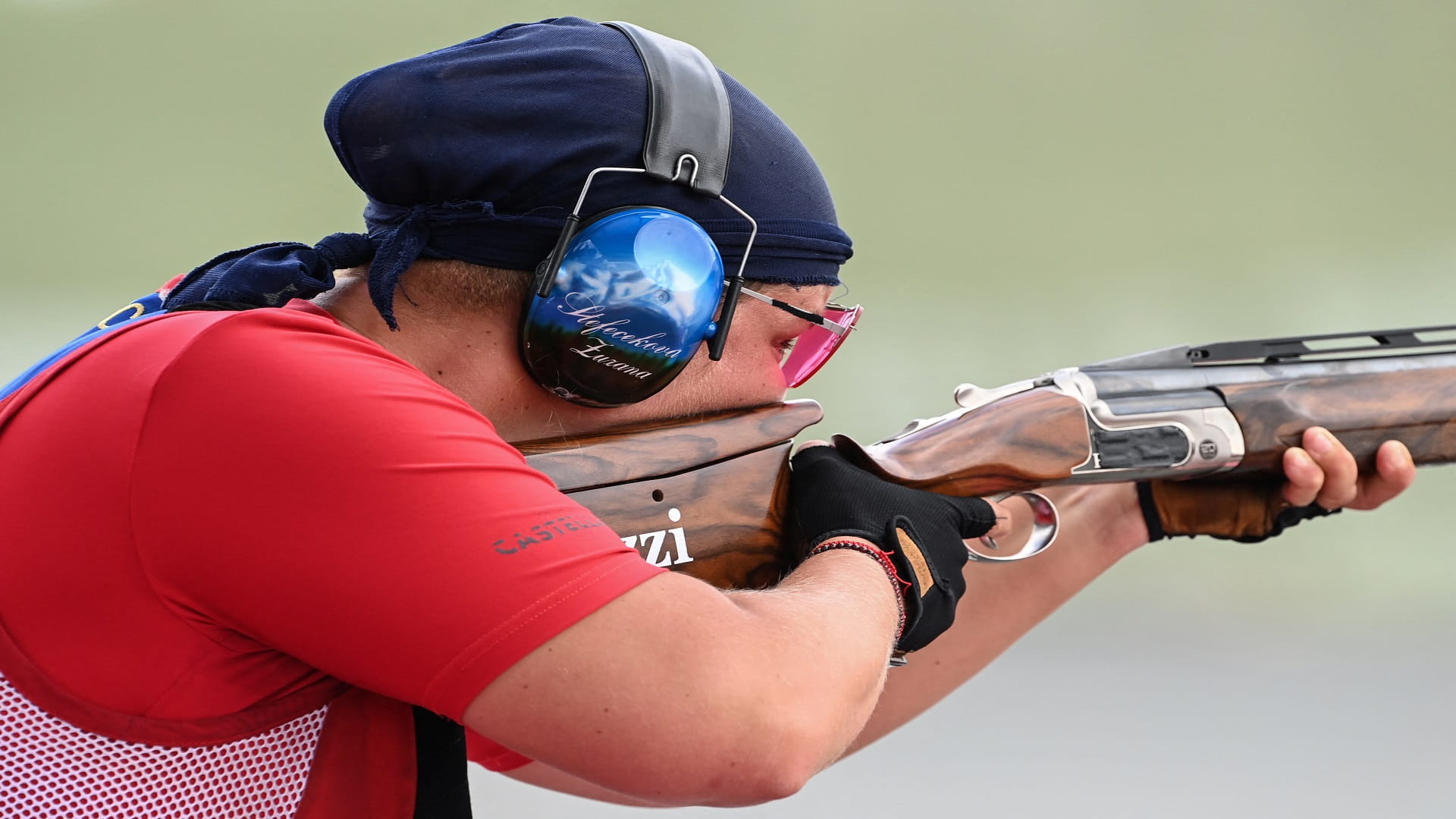 Image for the title: Stefecekova of Slovakia wins women's trap gold in Tokyo 