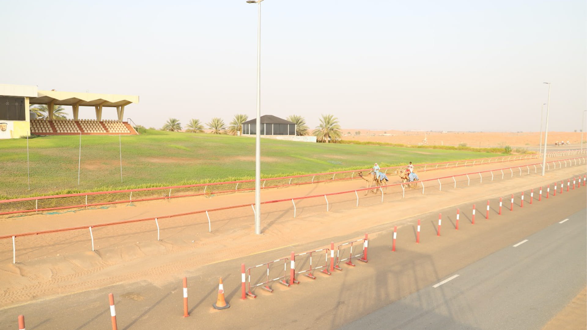 Image for the title: SSC lights Sharjah Camel Racing field 