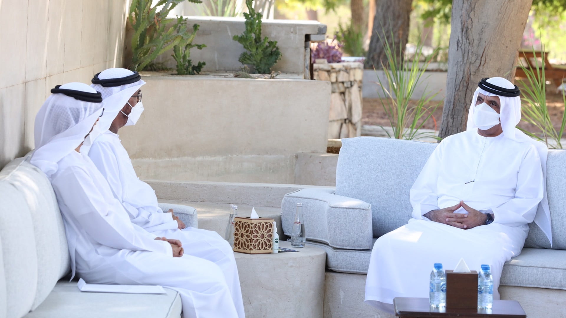 Image for the title: RAK Ruler receives MOEI, MFNCA ministers 