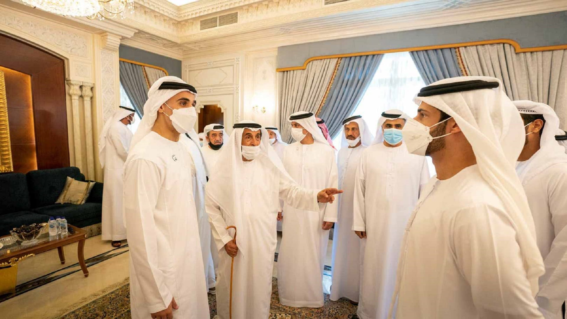 Image for the title: Khaled bin Mohamed offers condolences to Faraj Al Dhaheri 