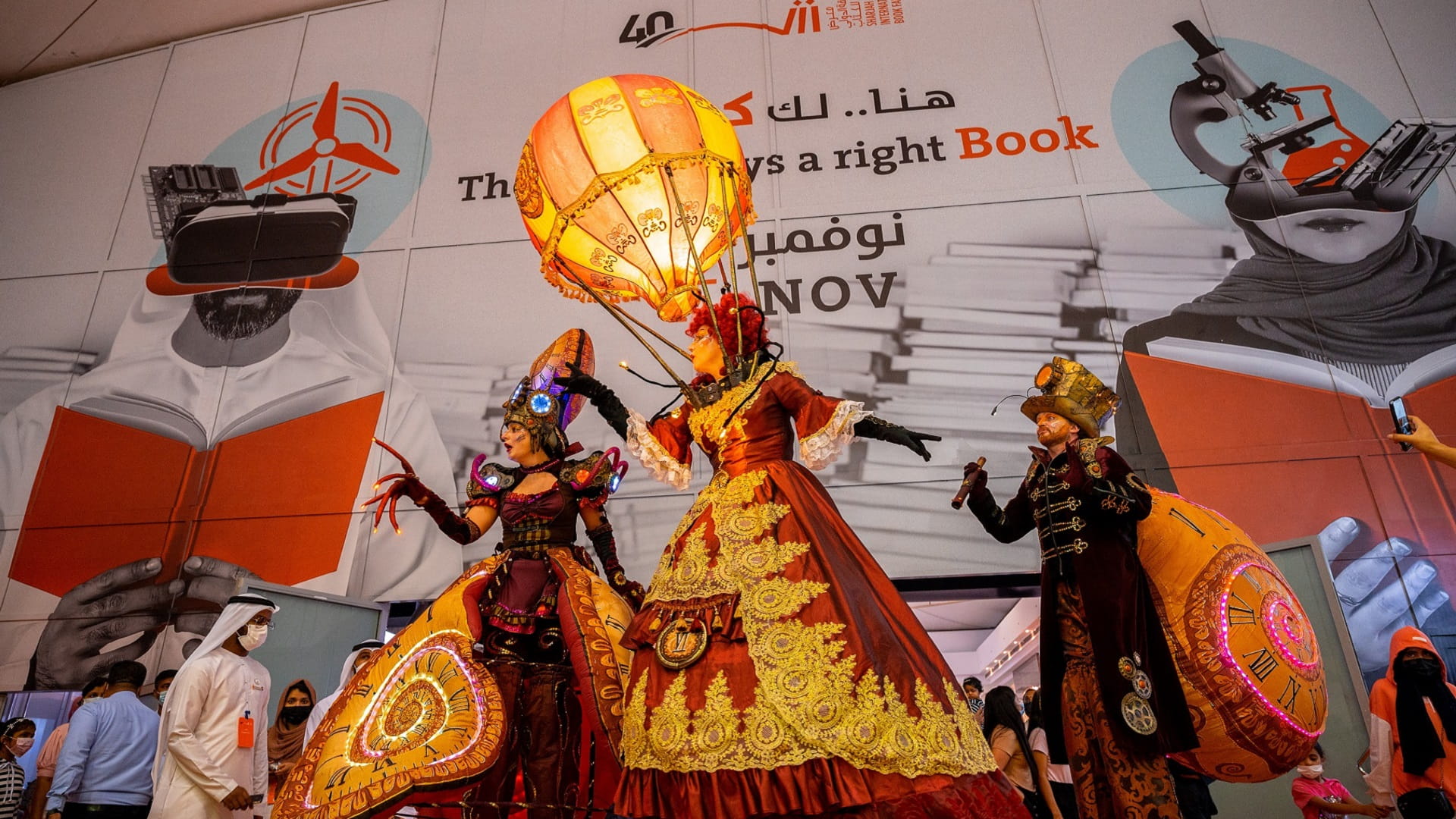 Image for the title: Steampunk travellers charm visitors at 40th SIBF 