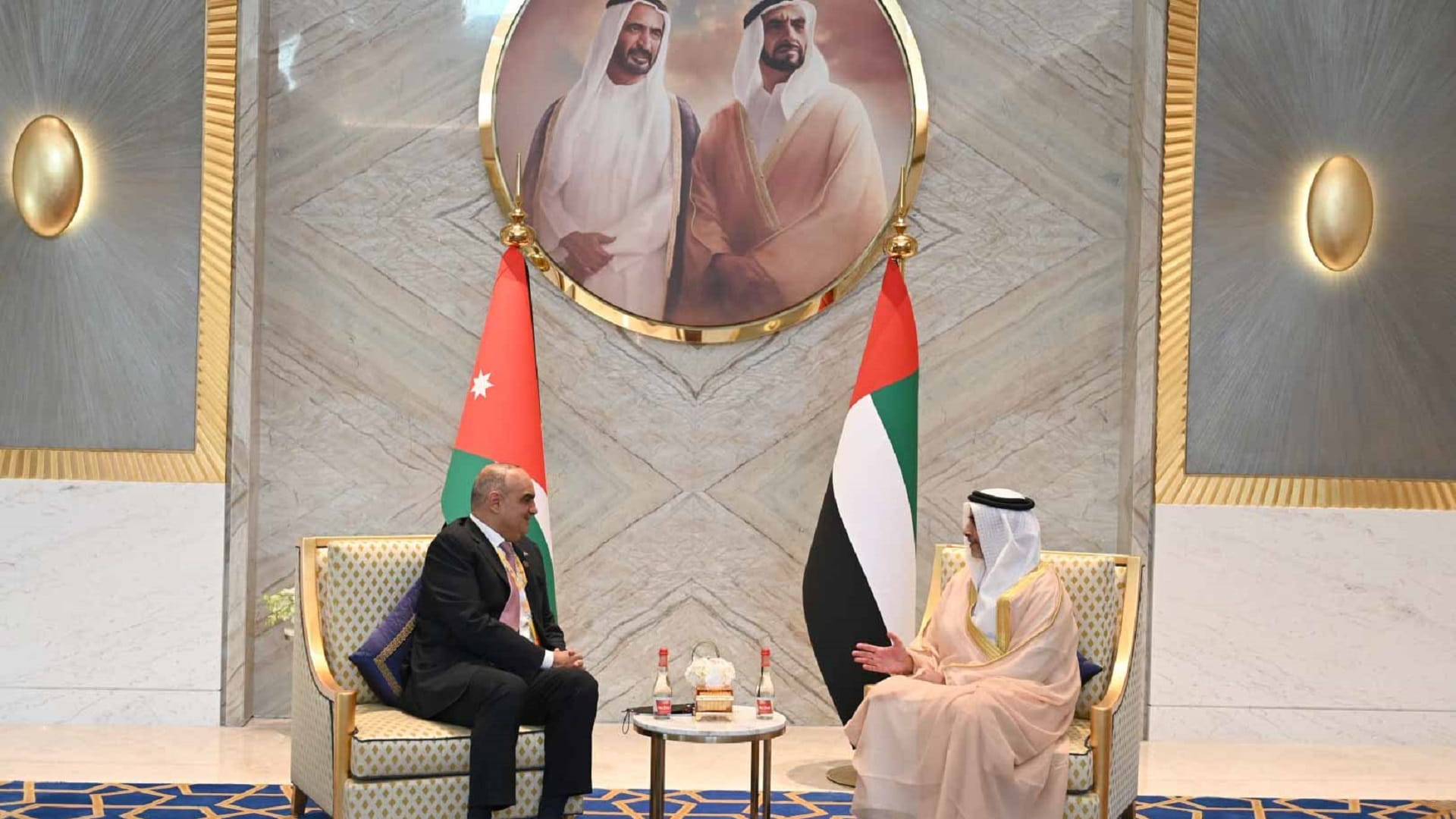 Image for the title: Saif bin Zayed receives Jordanian PM at Expo 2020 in Dubai 
