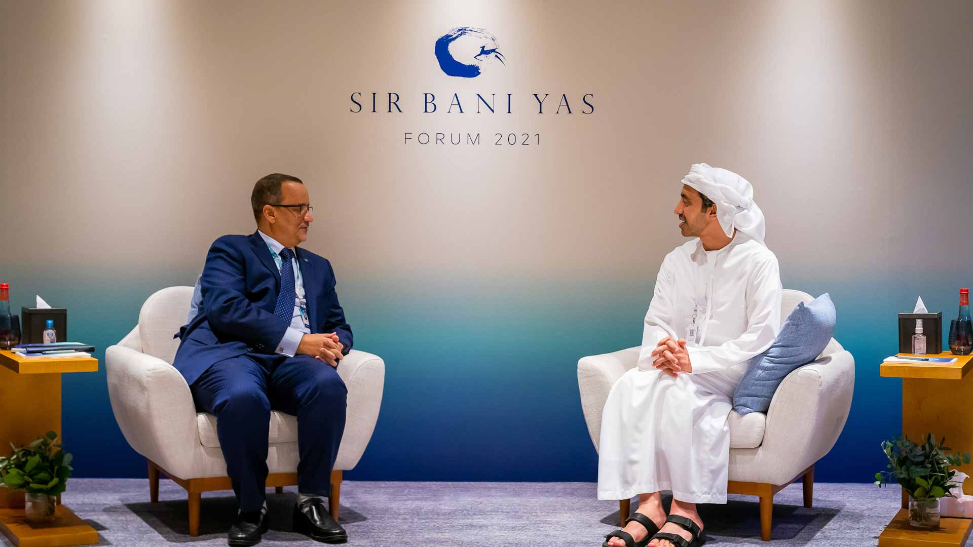 Image for the title: Abdullah bin Zayed receives Mauritanian FM 