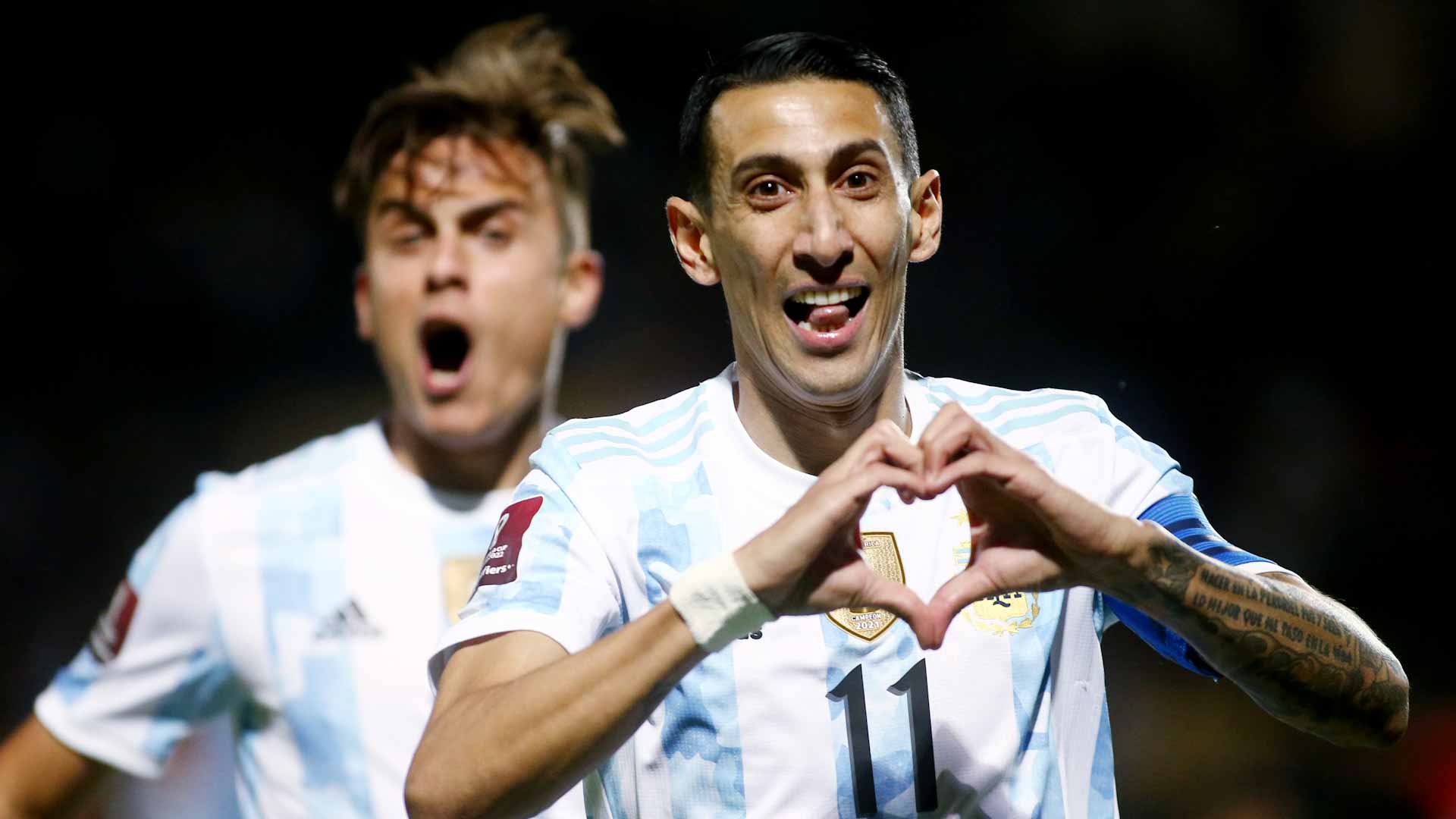 Image for the title: Early Di Maria goal gives Argentina 1-0 win at Uruguay 