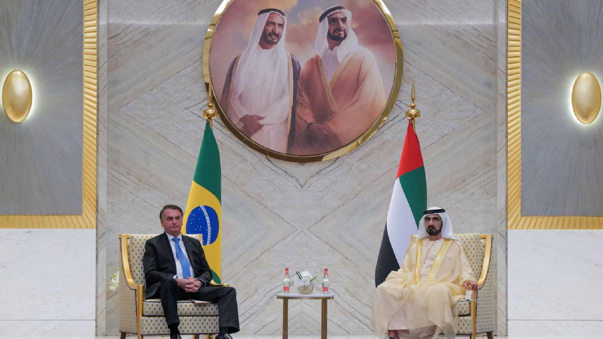Image for the title: Mohammed bin Rashid meets with President of Brazil at Expo 2020 