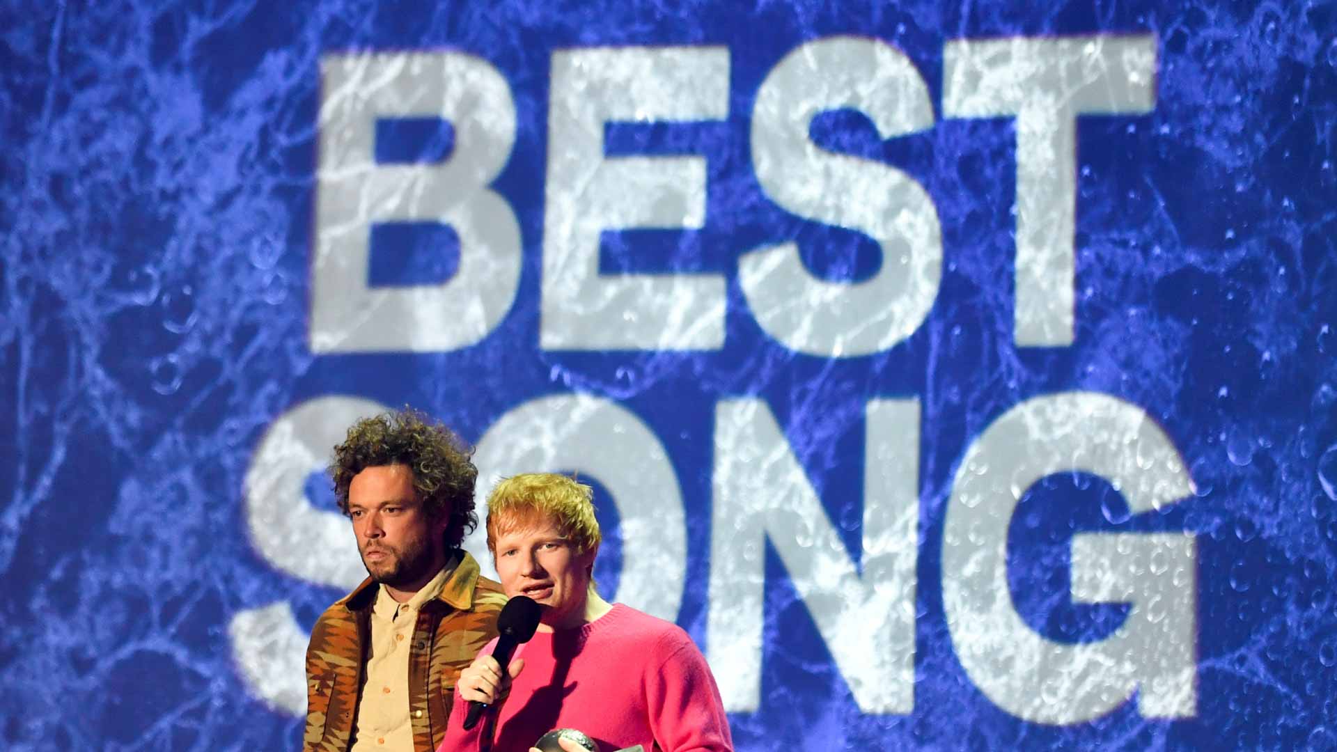 Image for the title: Ed Sheeran, Kim Petras hit MTV EMAs red carpet 