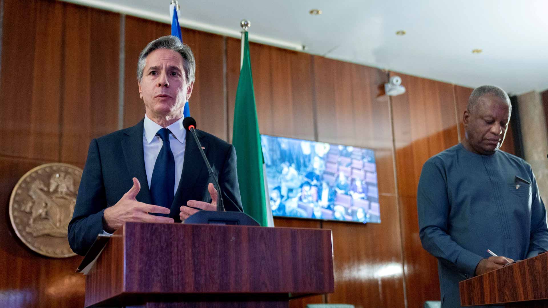 Image for the title: U.S. secretary of state talks security, democracy in Nigeria 