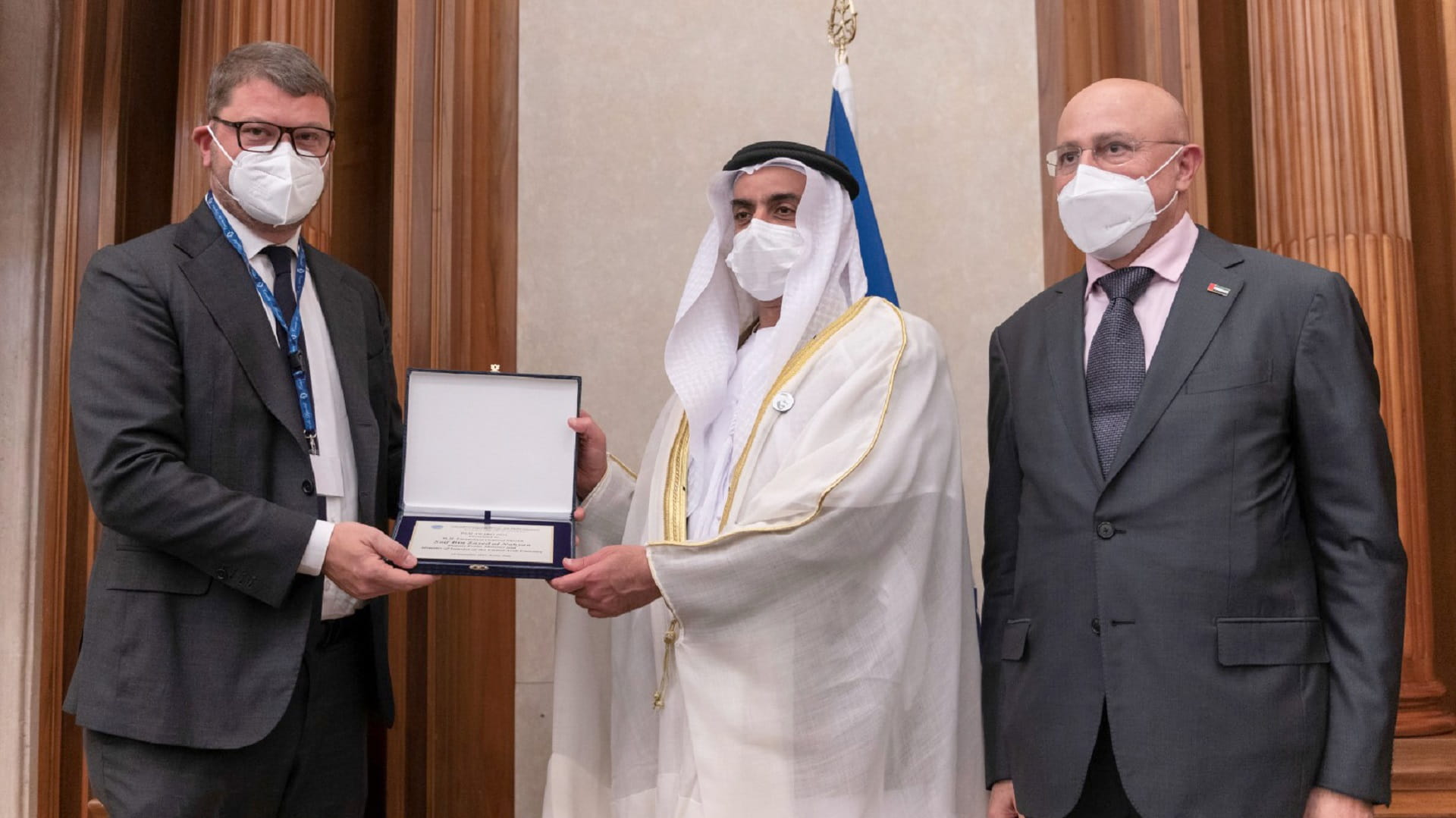 Image for the title: Saif bin Zayed receives PAM award given to UAE 