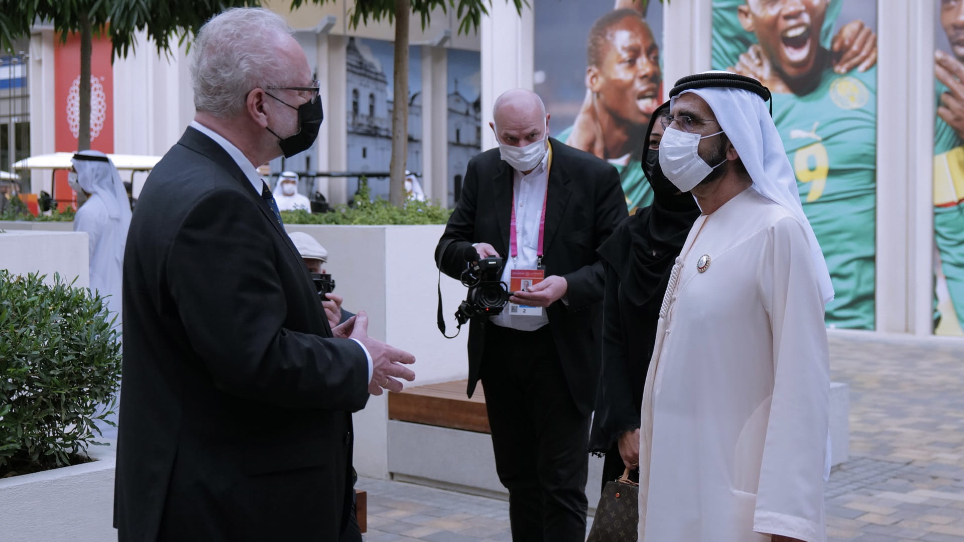 Image for the title: Mohammed bin Rashid meets with President of Latvia at Expo 2020 