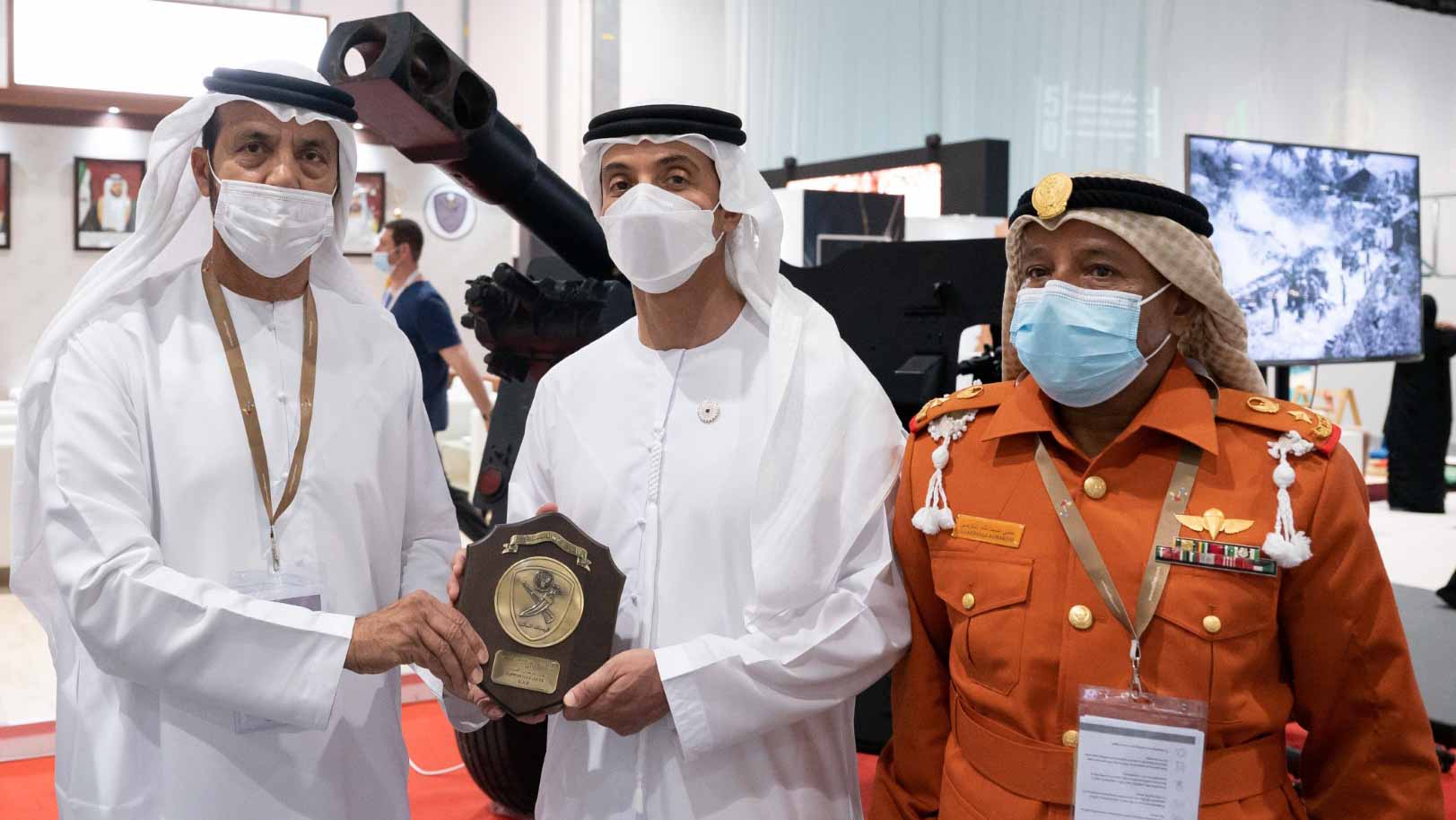 Image for the title: Hazza bin Zayed visits ADIHEX 