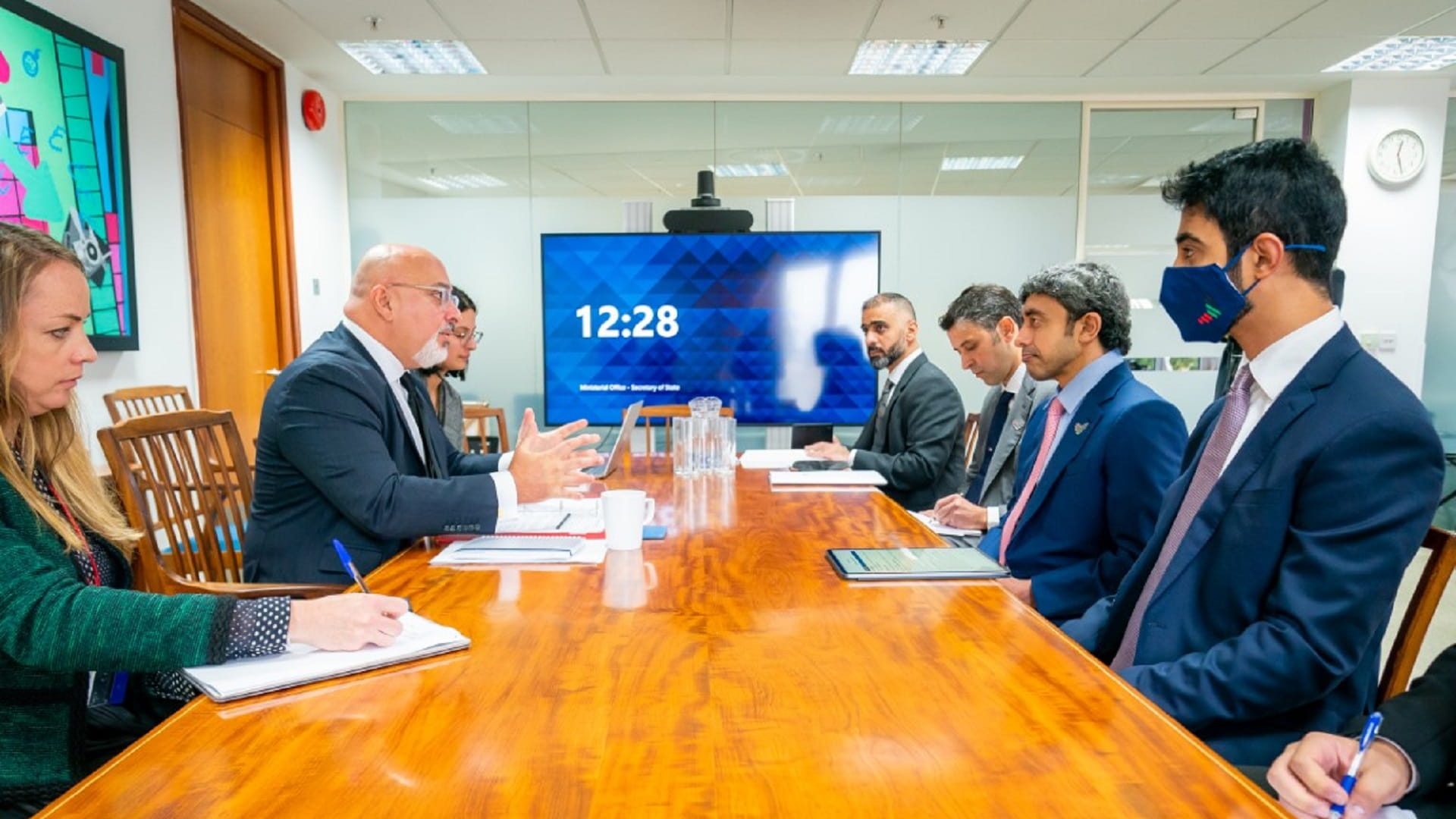 Image for the title: Abdullah bin Zayed meets UK health and education ministers 
