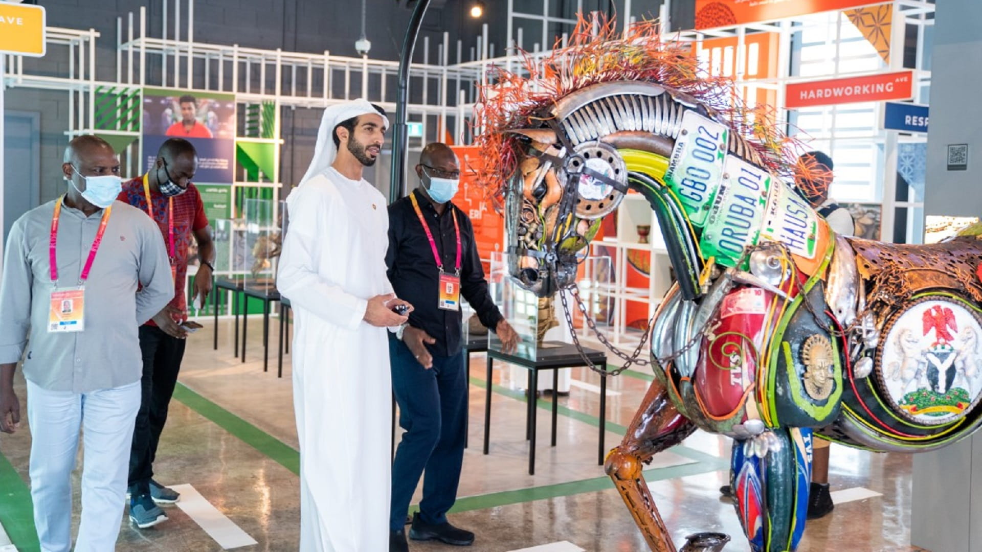 Image for the title: Shakhbout bin Nahyan visits AF countries’ pavilions at Expo 2020 