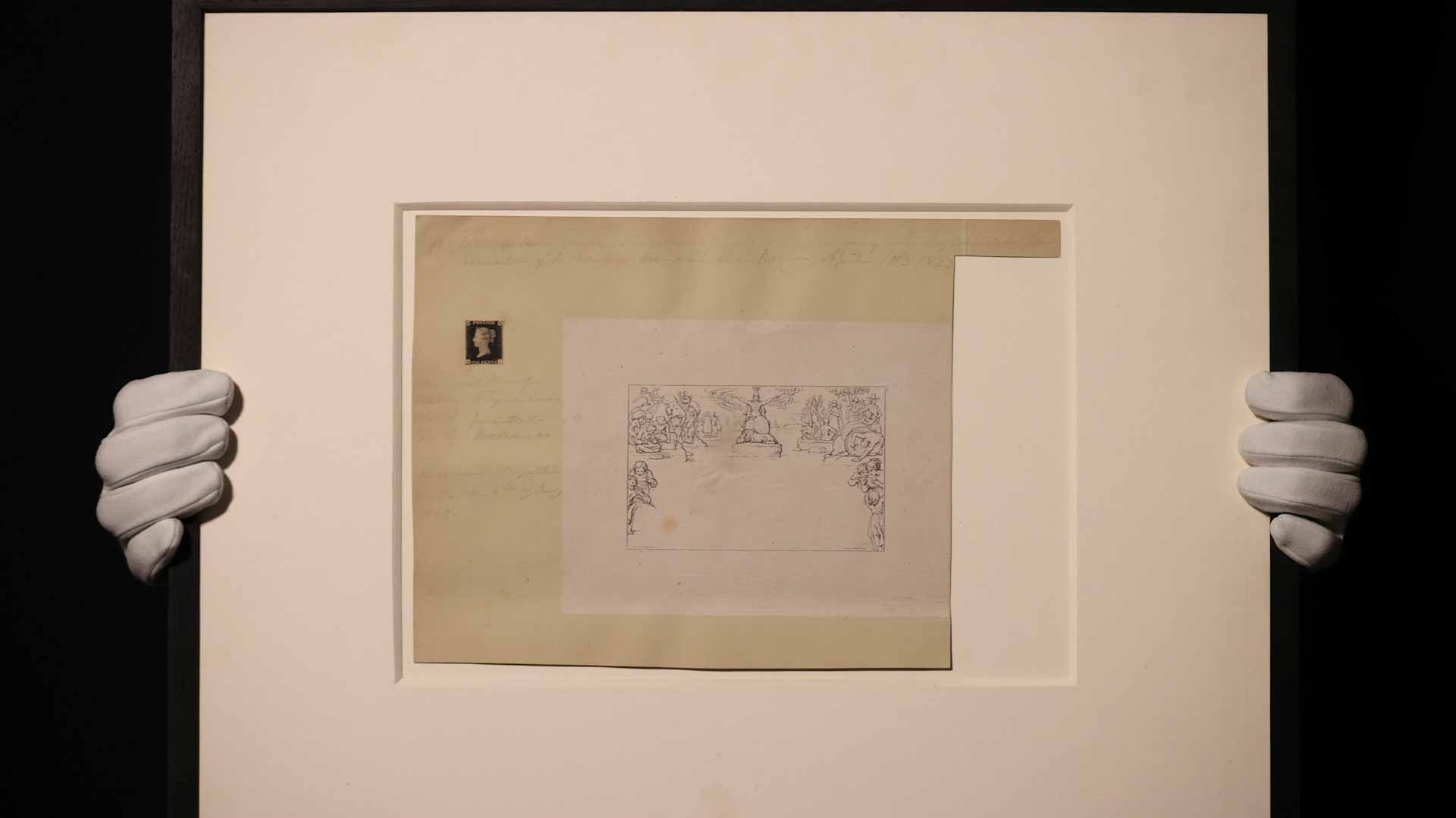 Image for the title: World’s first postage stamp goes to auction 